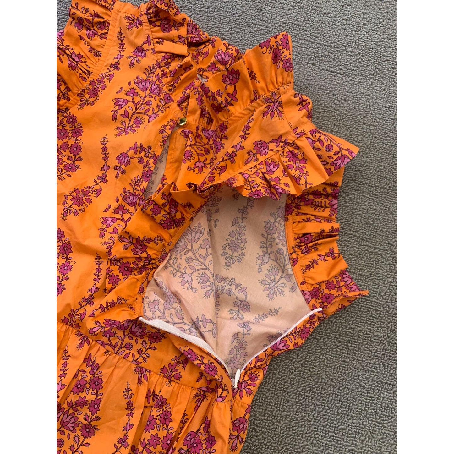 M.D.S. Stripes Women's Orange Floral Paisley Long Dress