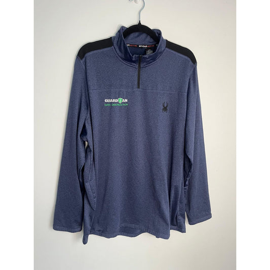 Spyder Active Quarter Zip Pullover Men XL Blue Stretch Performance Top