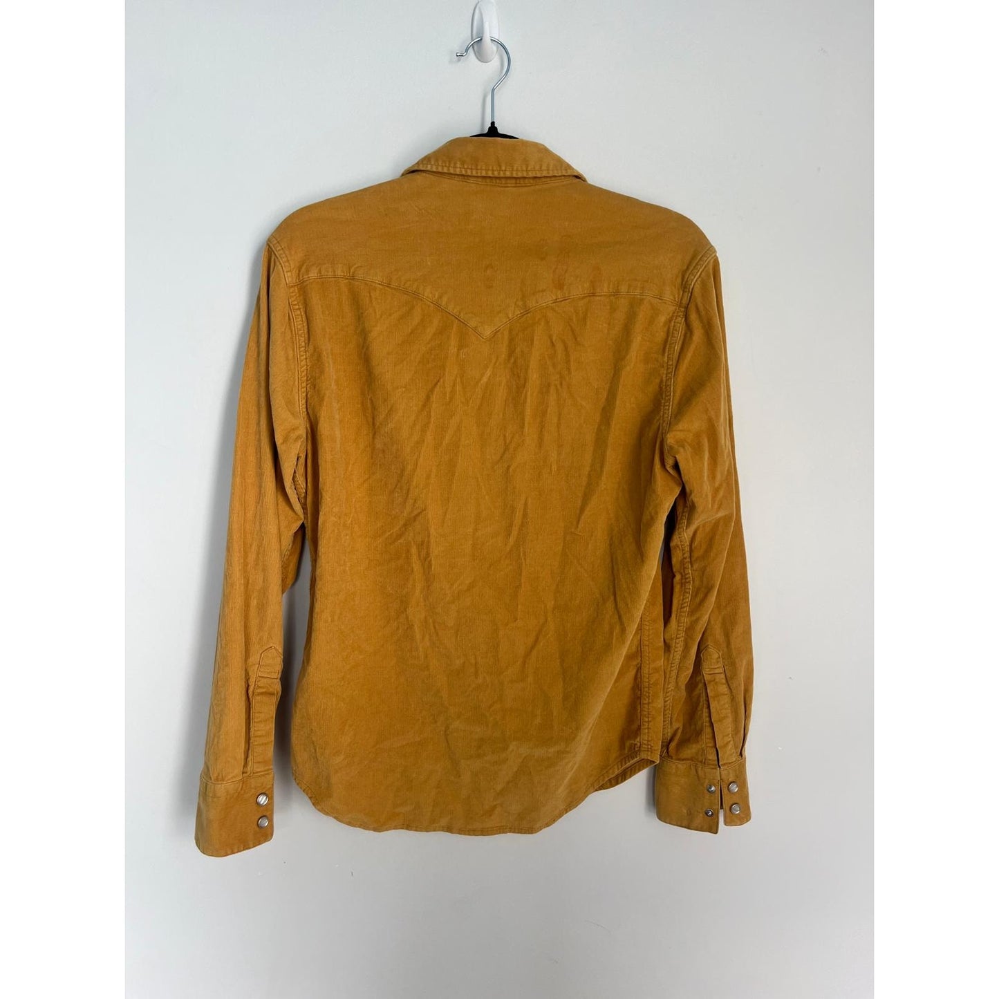 Levis Corduroy Button Shirt Women Small Tan Stretch Long Sleeve Western