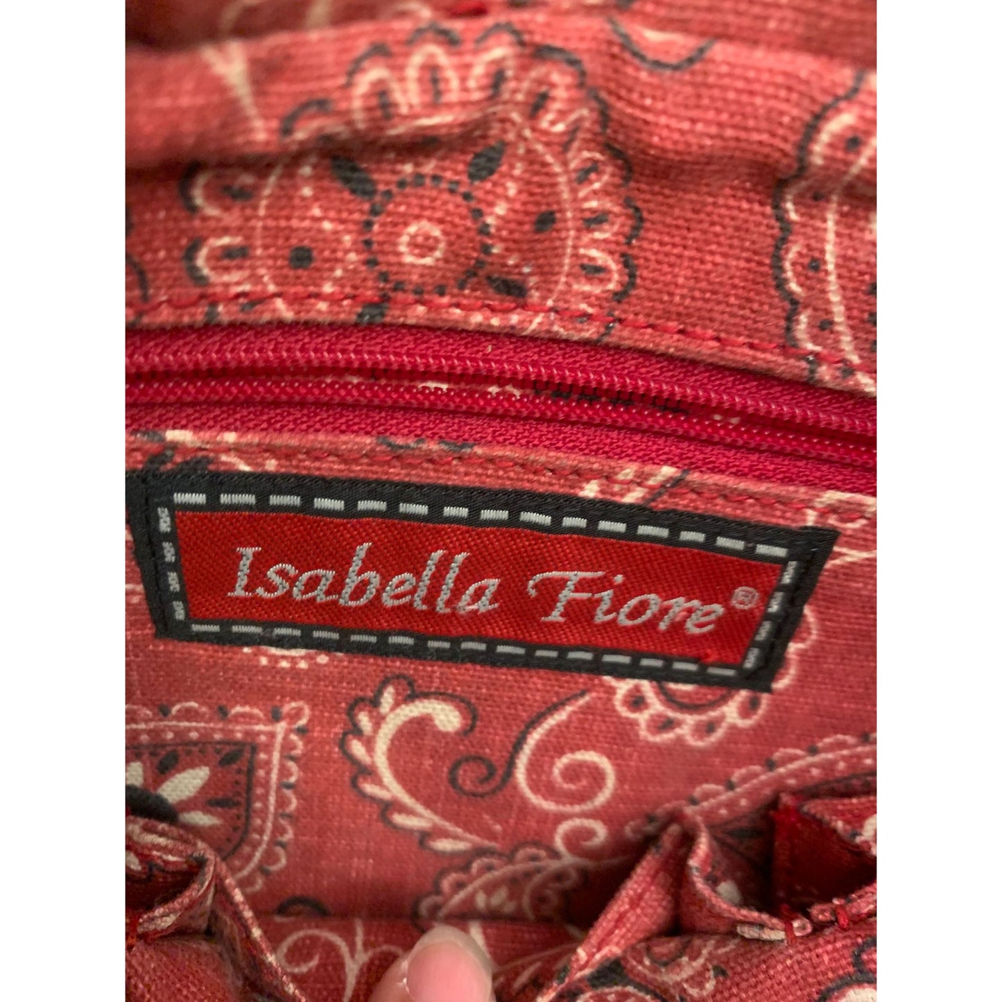 Isabella Fiore Women One Size Brown Suede Fringe Messenger Bag Floral
