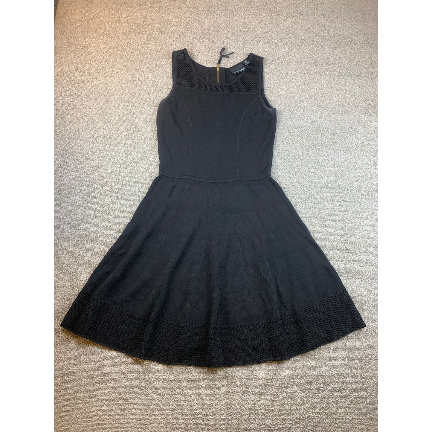 Cynthia Rowley Women's Medium Black Open Knit Fit & Flare A-Line Dress