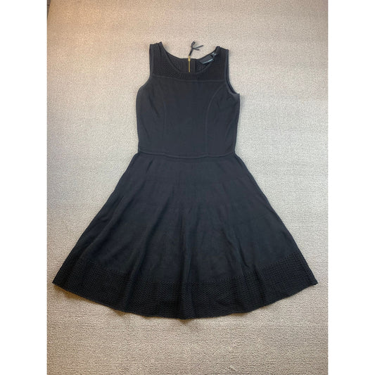 Cynthia Rowley Women's Medium Black Open Knit Fit & Flare A-Line Dress