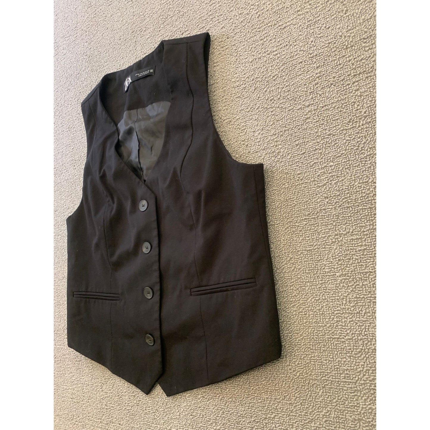 ZARA Women's XS Black Vest Dressy Formal