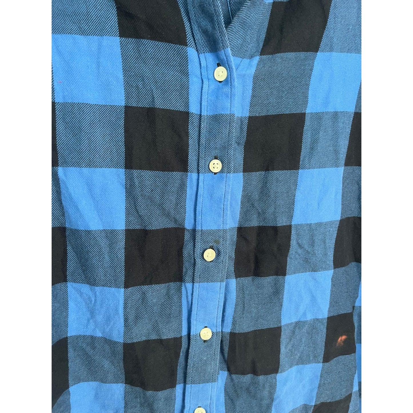 Levi's Plaid Button Down Shirt Womens M Boyfriend Fit Blue Black Flannel