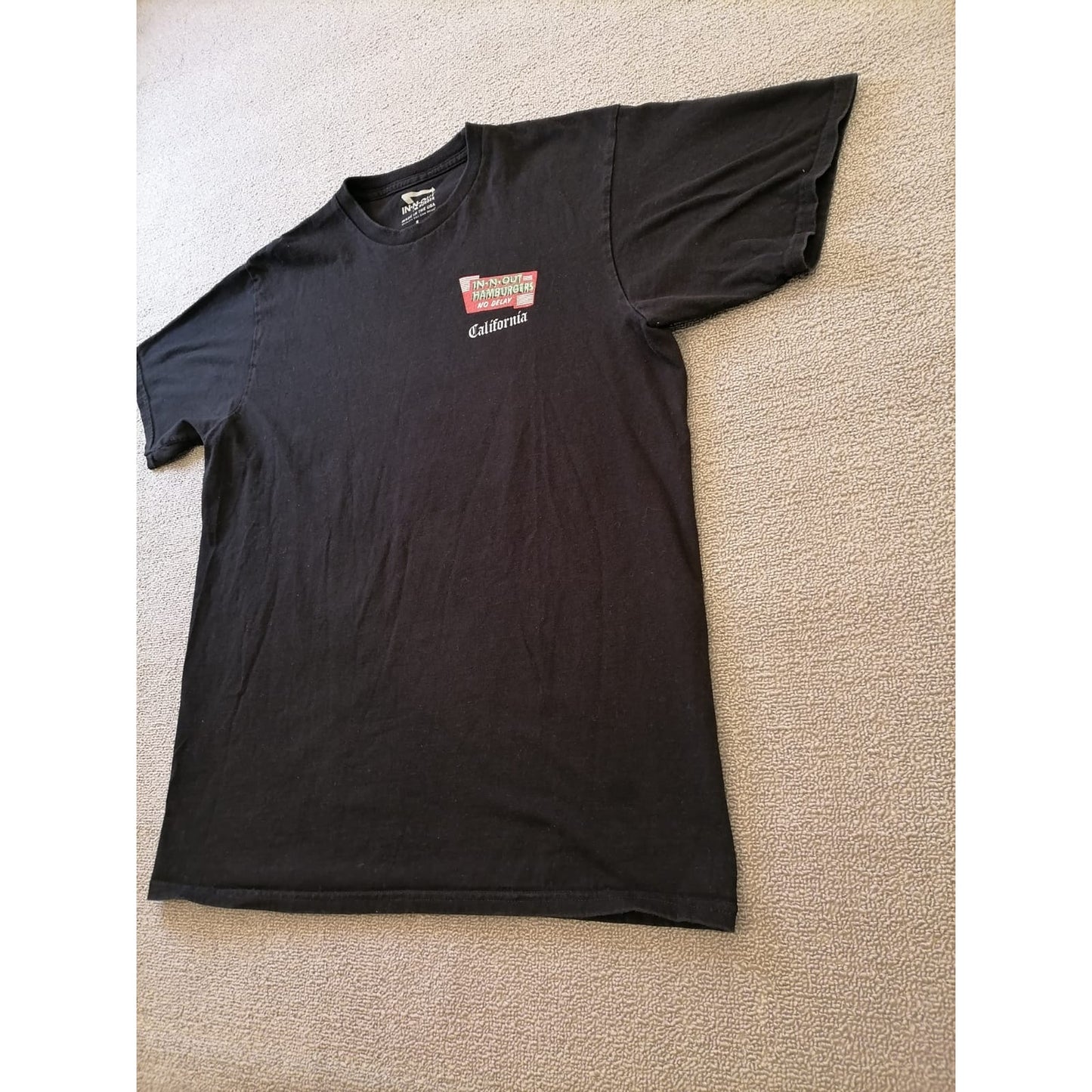 In N Out Burger Male Large Black Tee Graphic Casual Cotton T-Shirt Casual