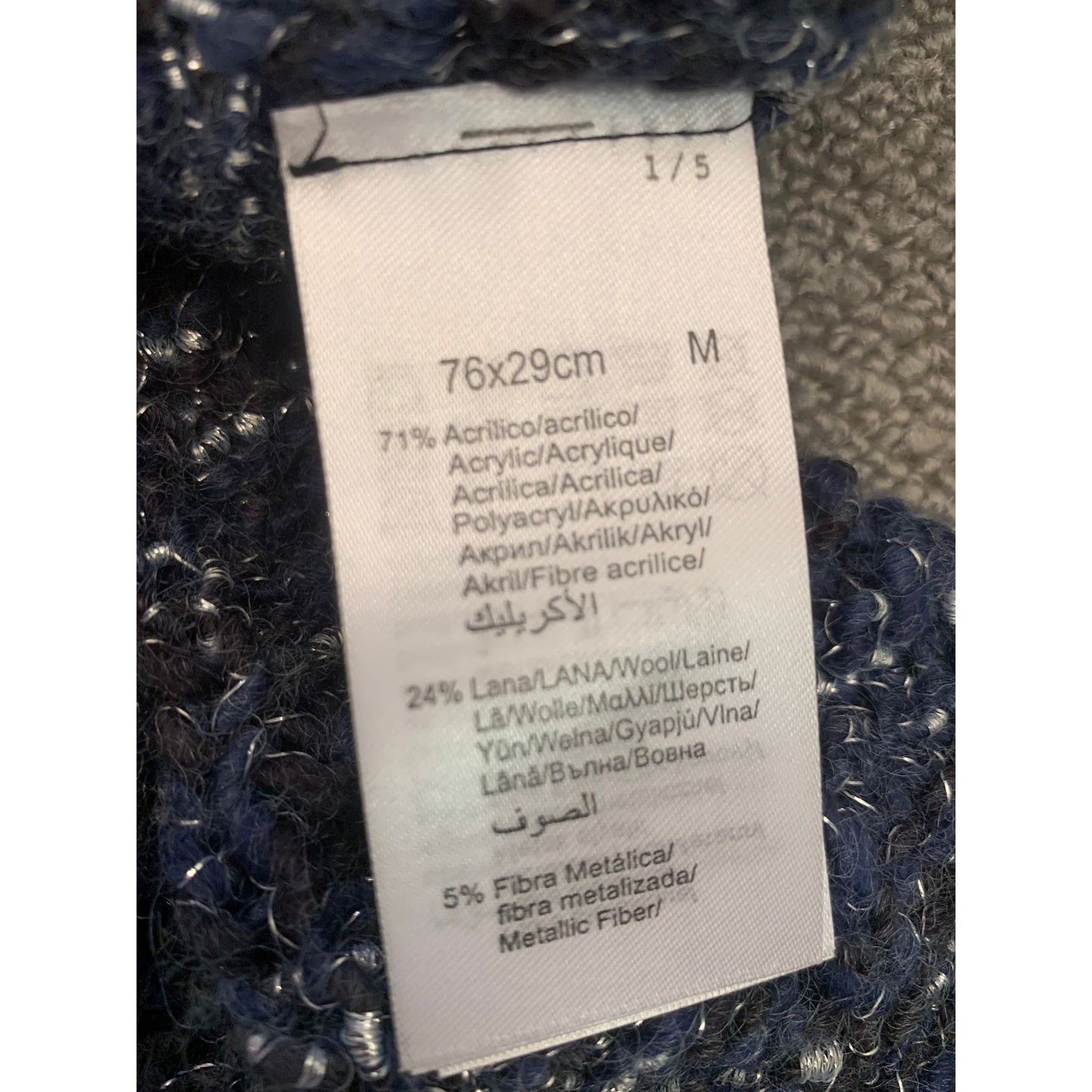 Mayoral Women Size M Navy Blue Metallic 3 in 1 Set Hat Scarf Gloves NWT