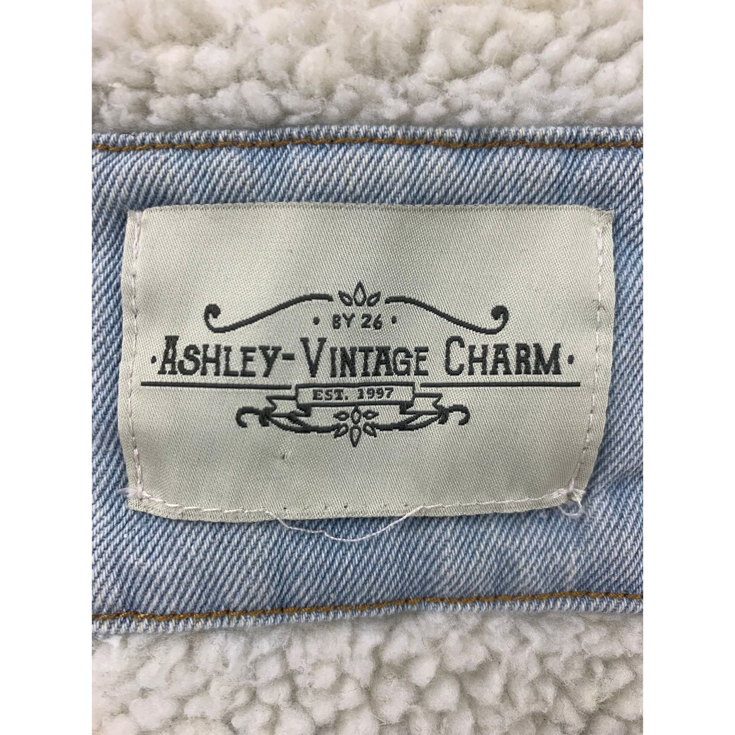 Ashley Vintage Charm Lined Denim Jean Jacket With Measurement Photos