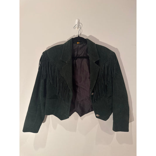 Vintage Pioneer Wear Suede Fringe Jacket – Size M- Western Boho Style