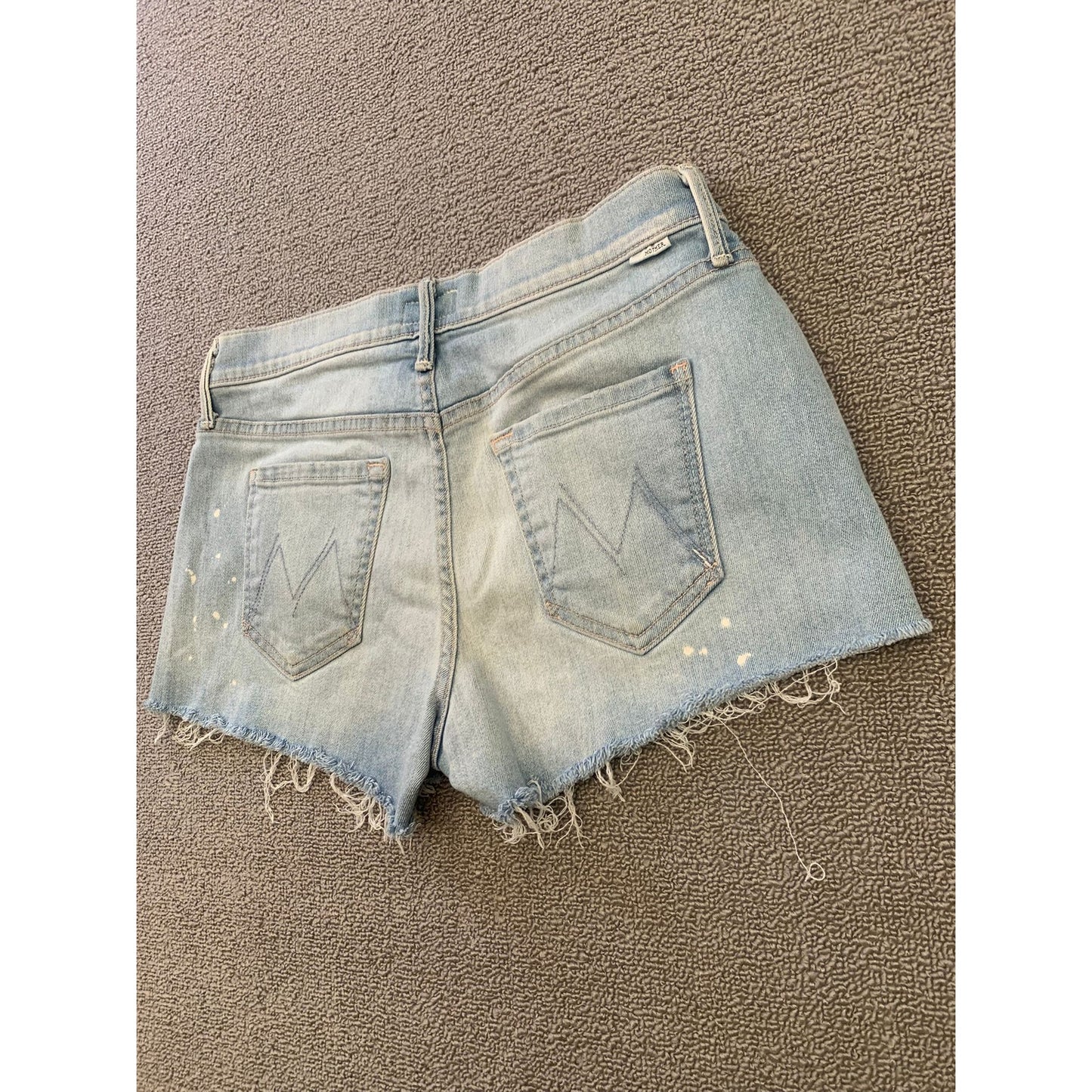 Mother Women's 25 Light Wash Frayed Hem Denim Shorts