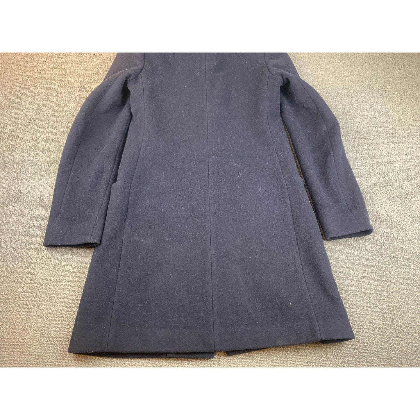 Babaton Women's XXS Navy Blue Hooded Wool Coat Outerwear Jacket
