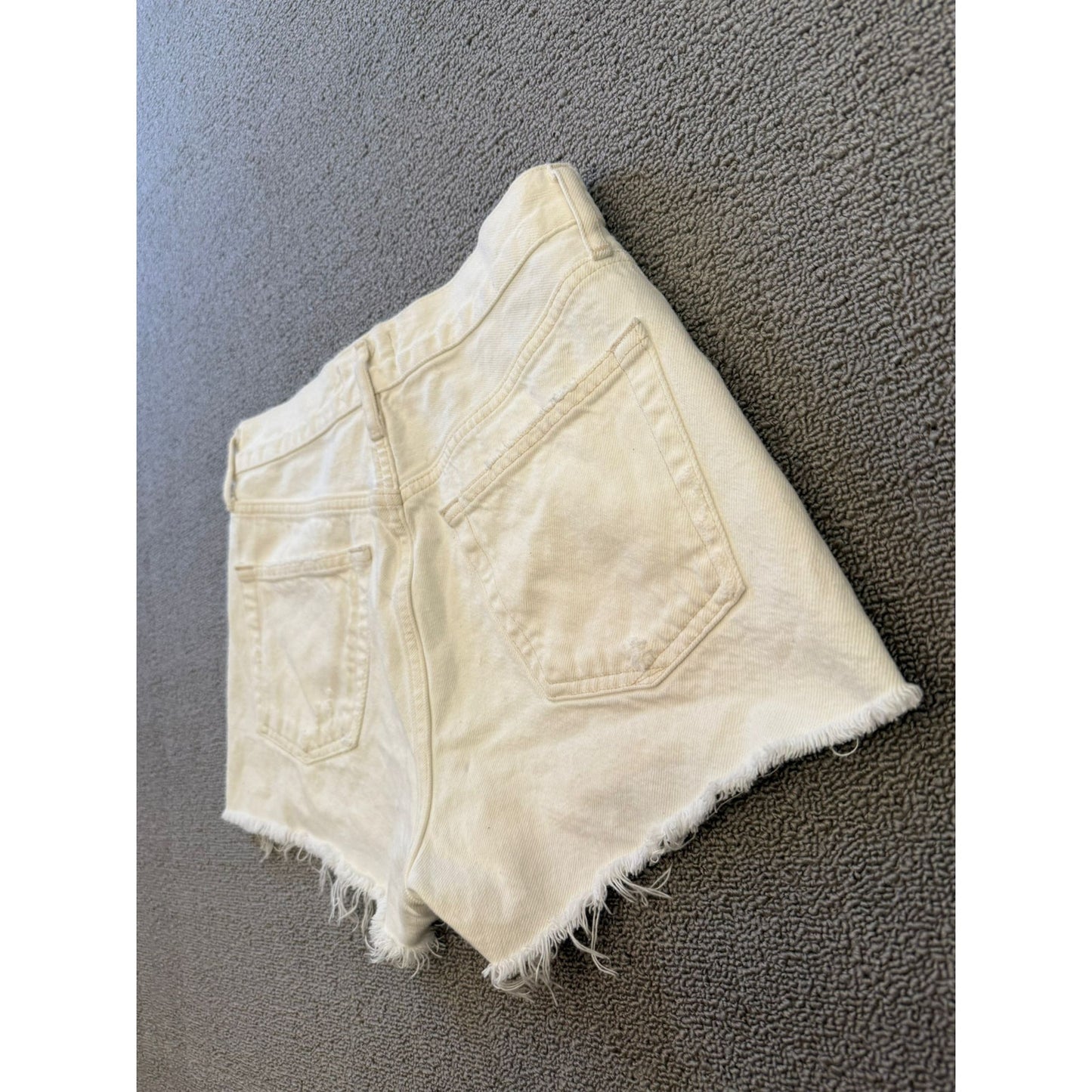 AGOLDE Los Angeles Women's Size 25 White Denim Shorts High Rise Cutoff