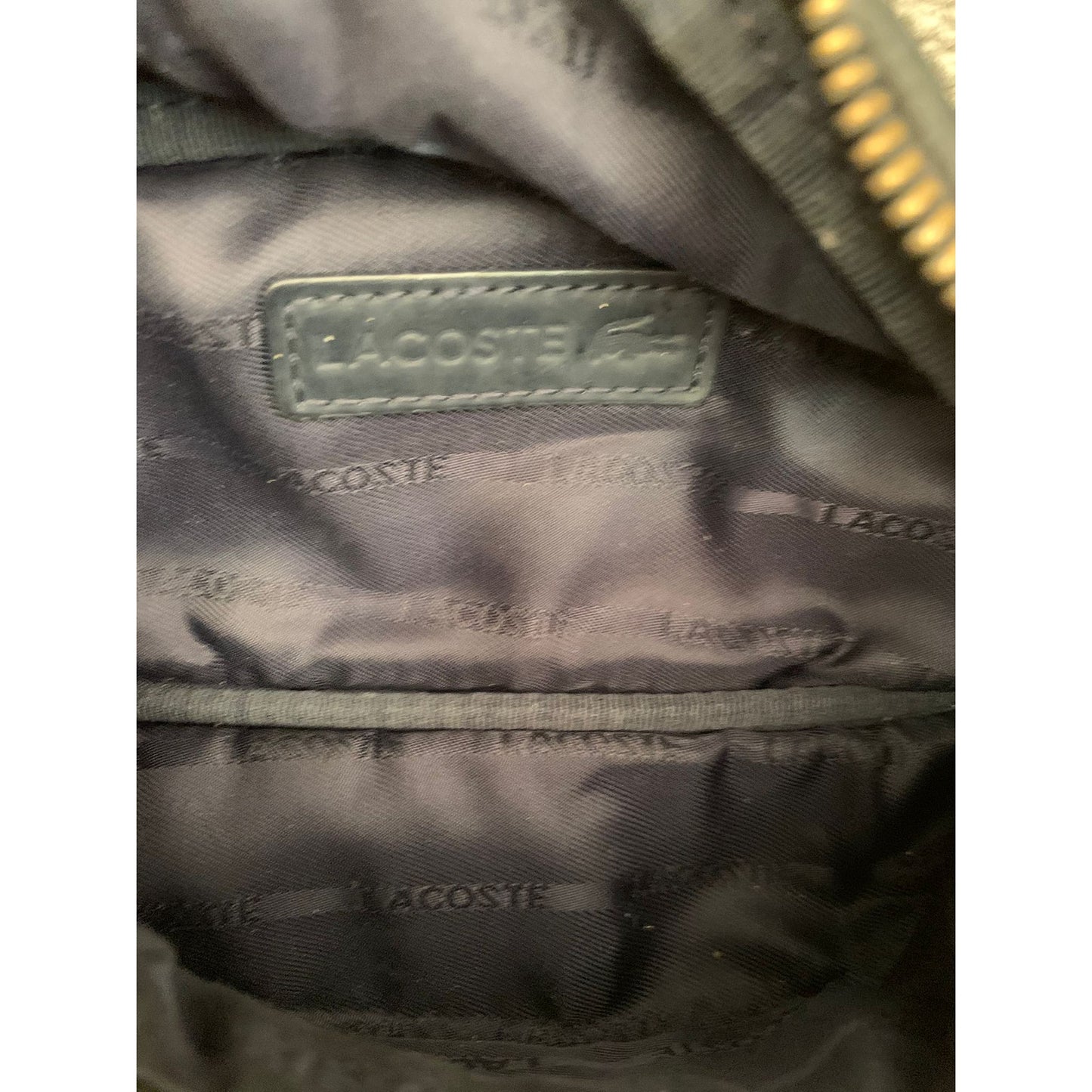 Lacoste One Size Black Leather Belt Bag Fanny Pack