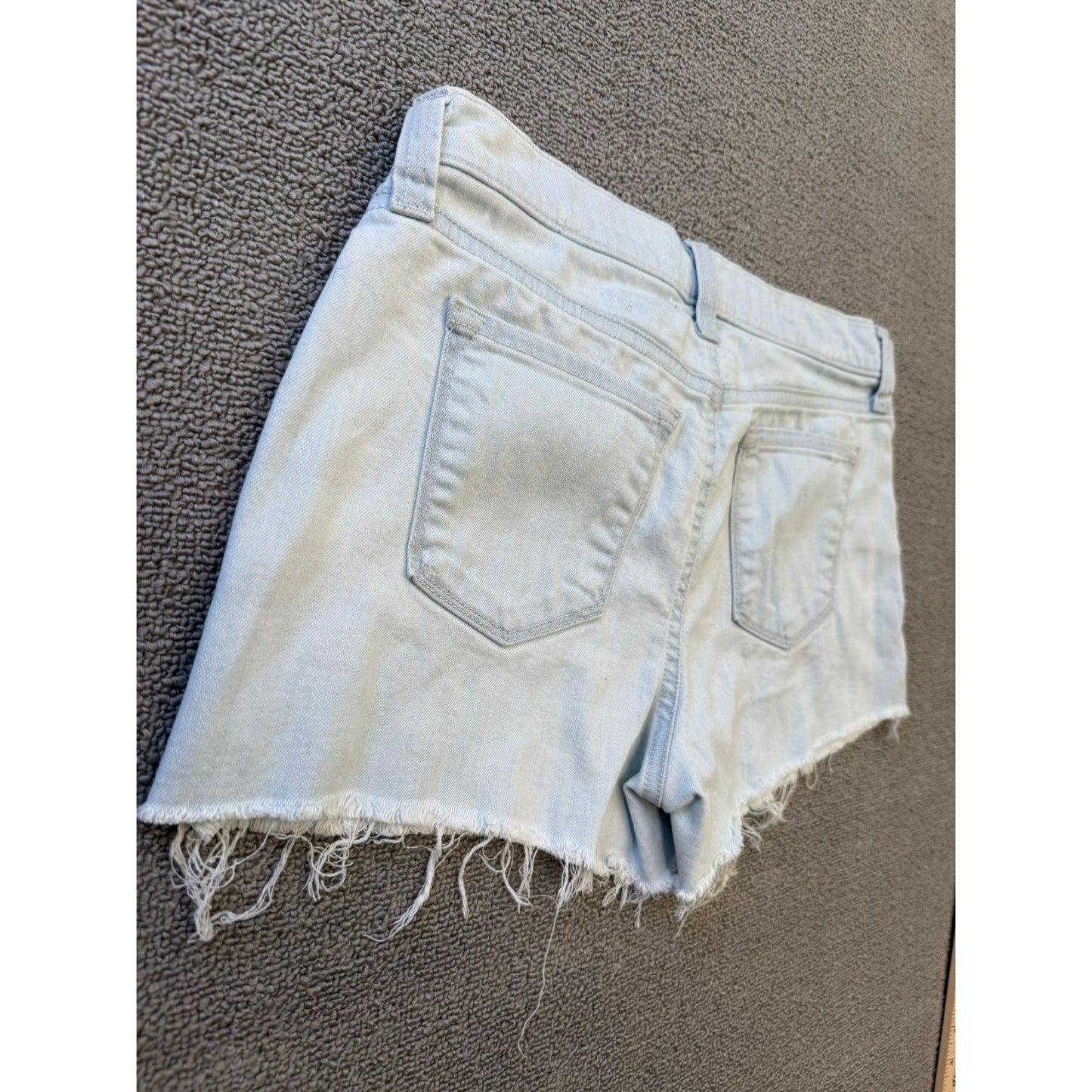 J Brand Womens Size 26 Light Wash Distressed Denim Shorts Frayed Hem Cutoff