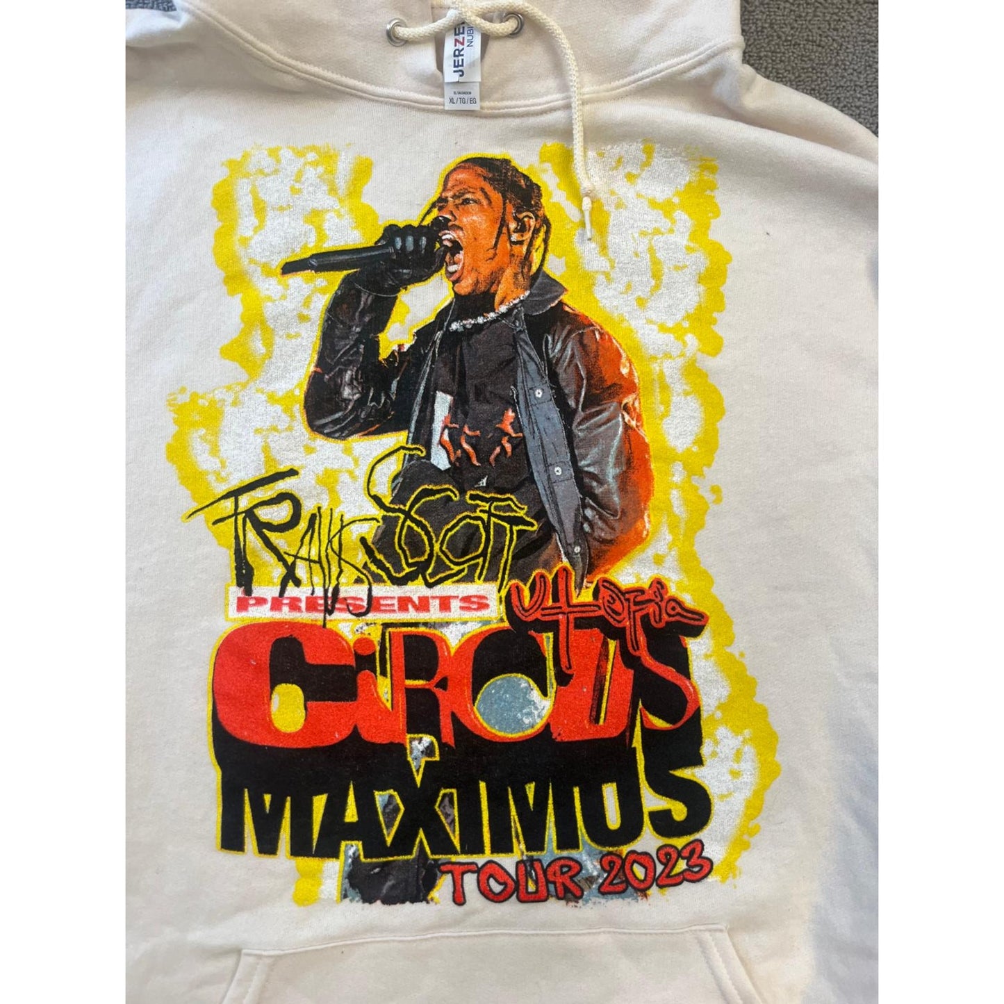 Jerzees Nublend Mens Extra Large Travis Scott Circus Maximus Tour 2023 Hoodie