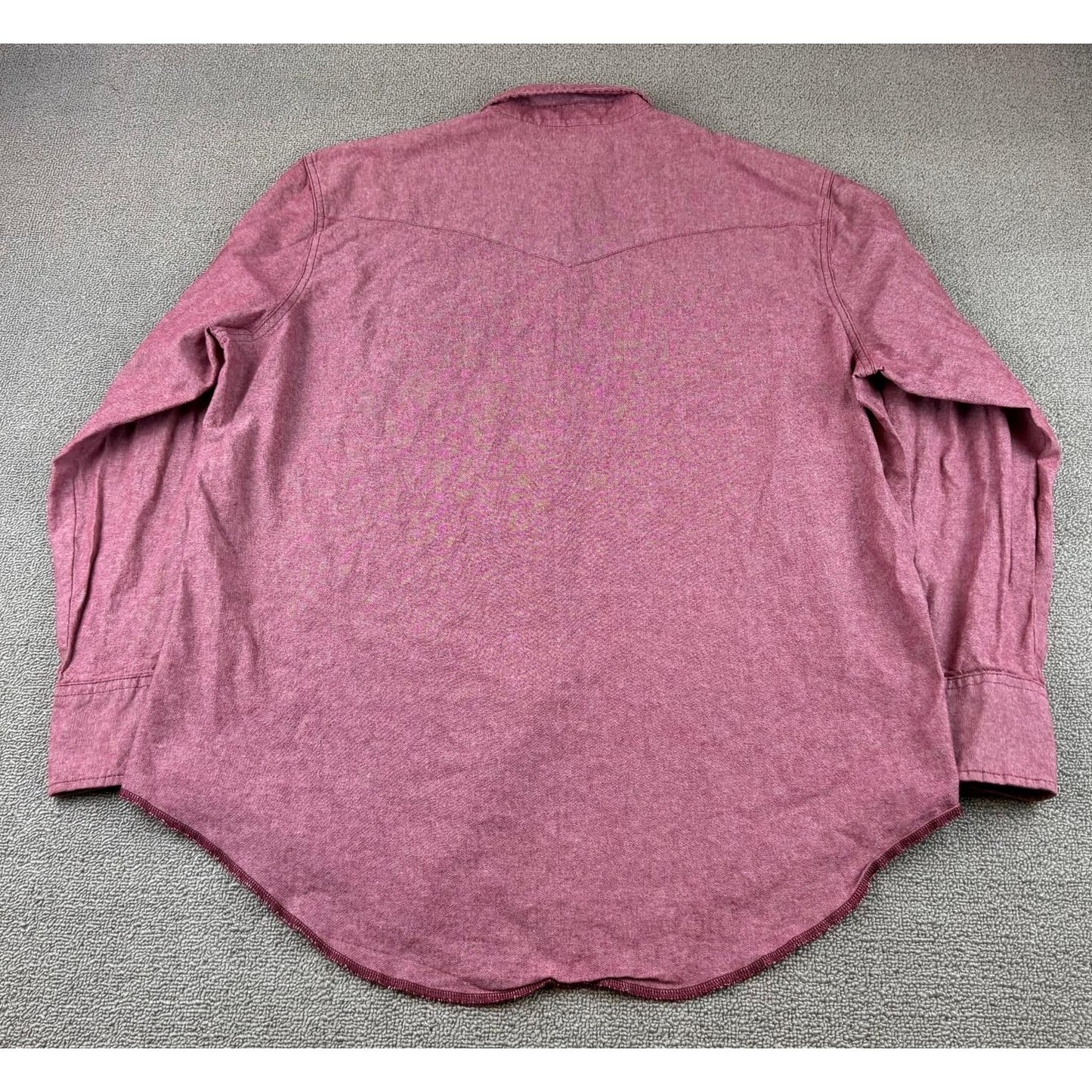 Wrangler Men XL Red Shirt Long Sleeves Western Button Snap Closure Rough Collar
