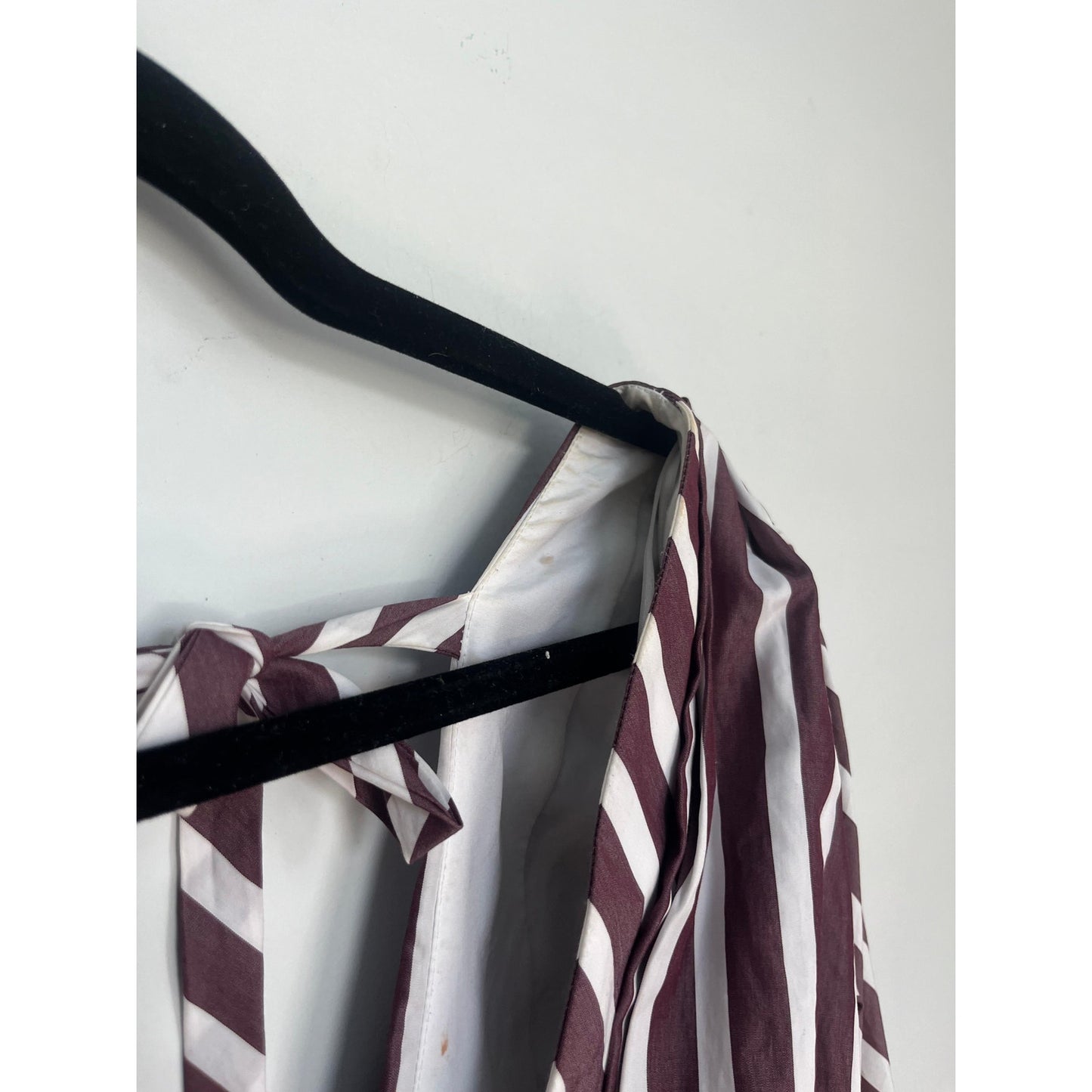 Johanna Ortiz Tie Back Blouse Women 0 Ruffle Sleeve Stripe Floral