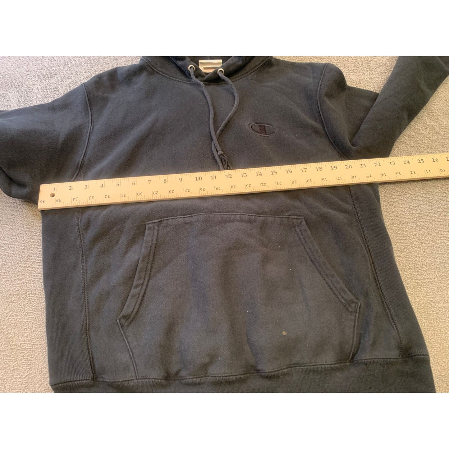 Champion Men Medium Black Reverse Weave Hoodie Sweatshirt