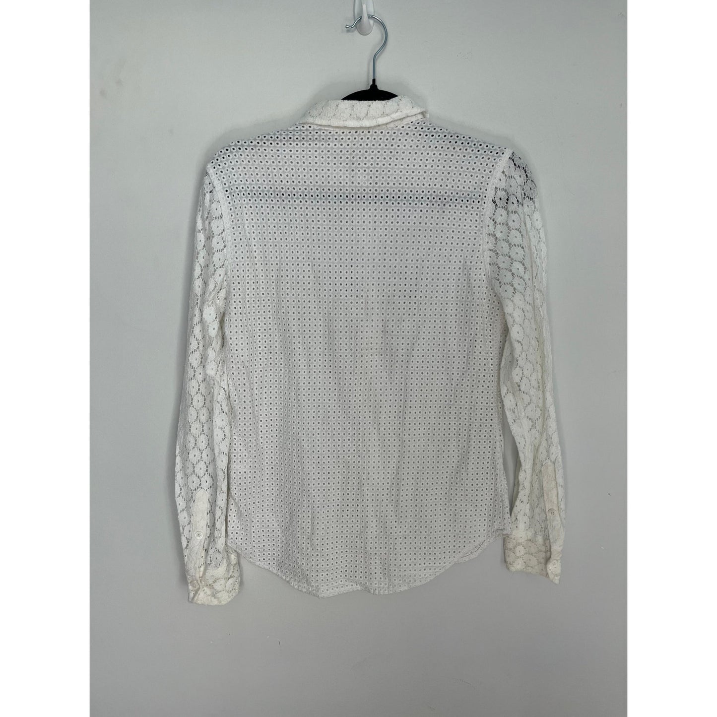 Equipment Lace Button Down Top Women XS White Eyelet Embroidered Blouse