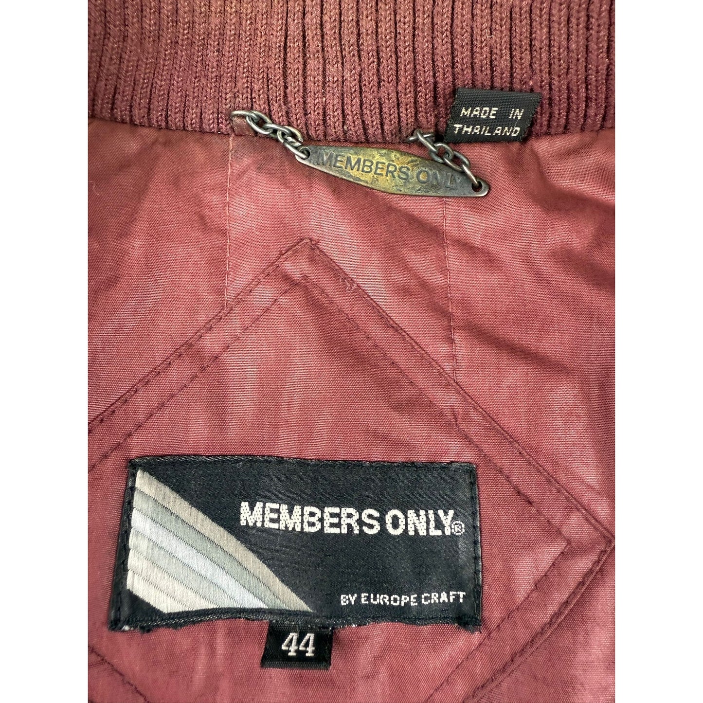 Vintage Members Only Bomber Jacket Mens 44 Crimson Red Cafe Racer Full Zip 80s