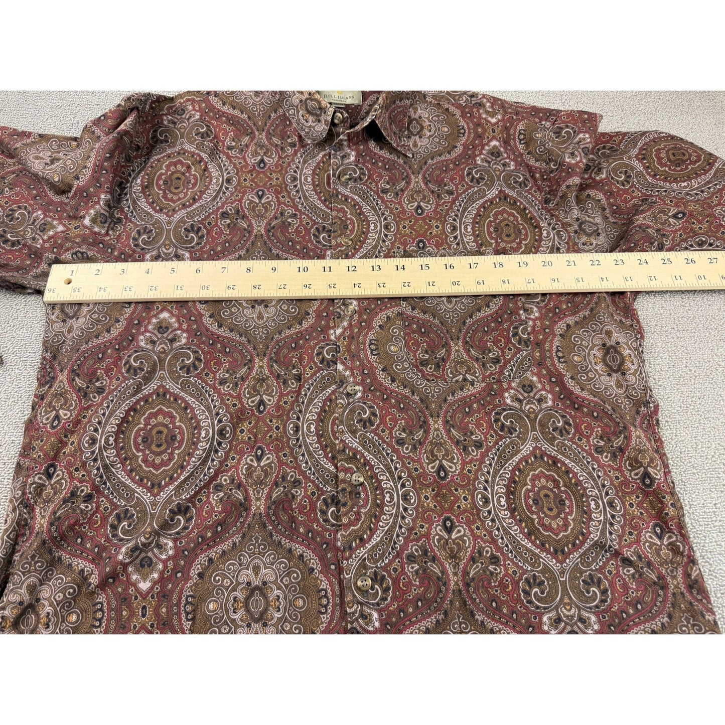 Bill Blass Men Large Multicolor Paisley Button Down Shirt