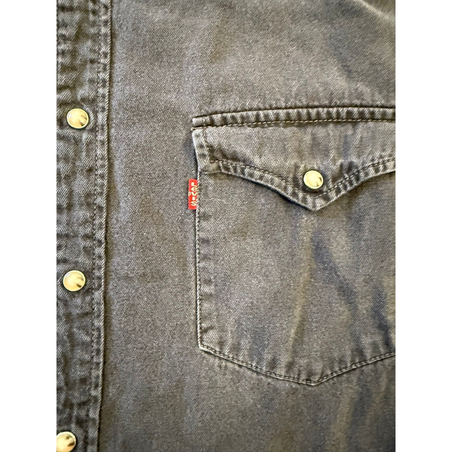 Levis Mens XXL Black Western Jean Snap Shirt Long Sleeve