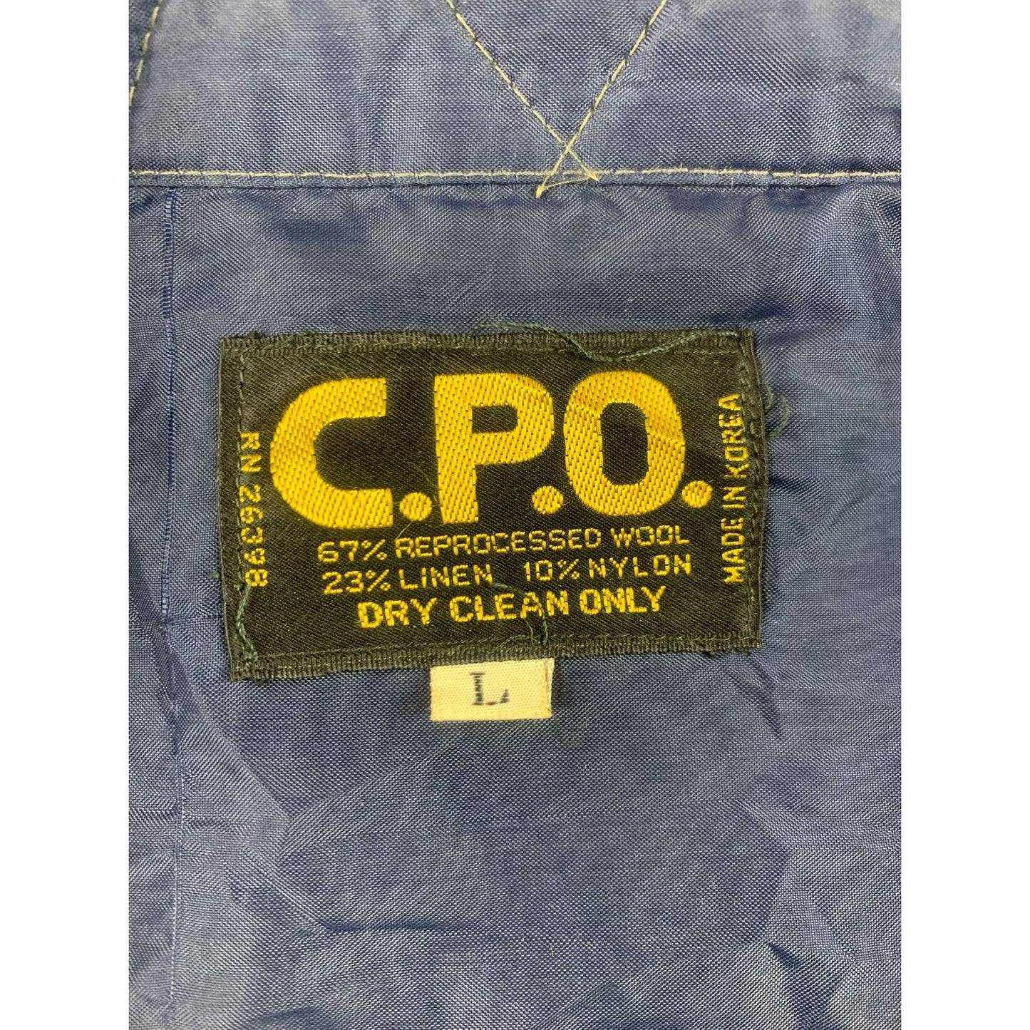 Vintage C.P.O Flannel Heavyweight Men’s Large Korea Made Wool Blend Shaket