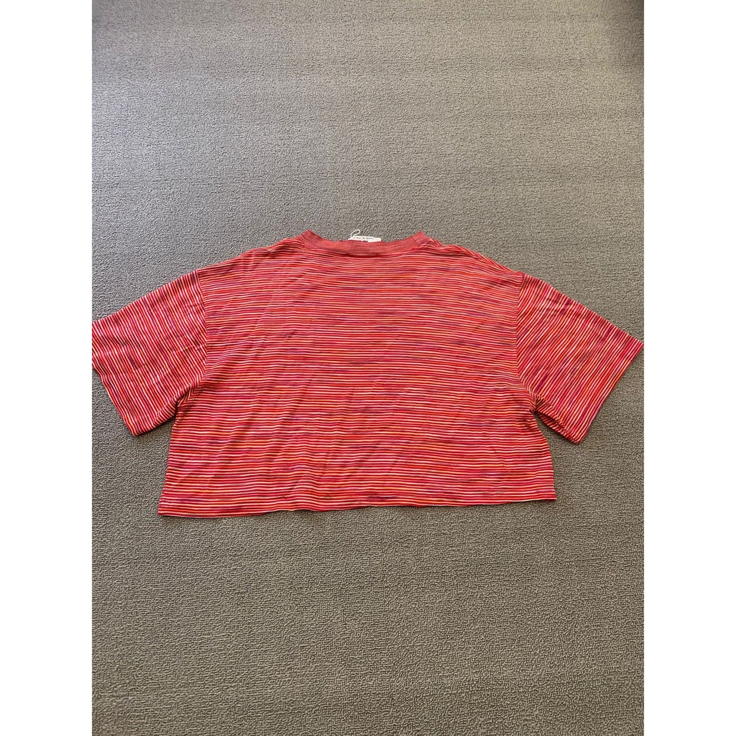 Missoni Sport Women M Red Striped Crop Top T-Shirt