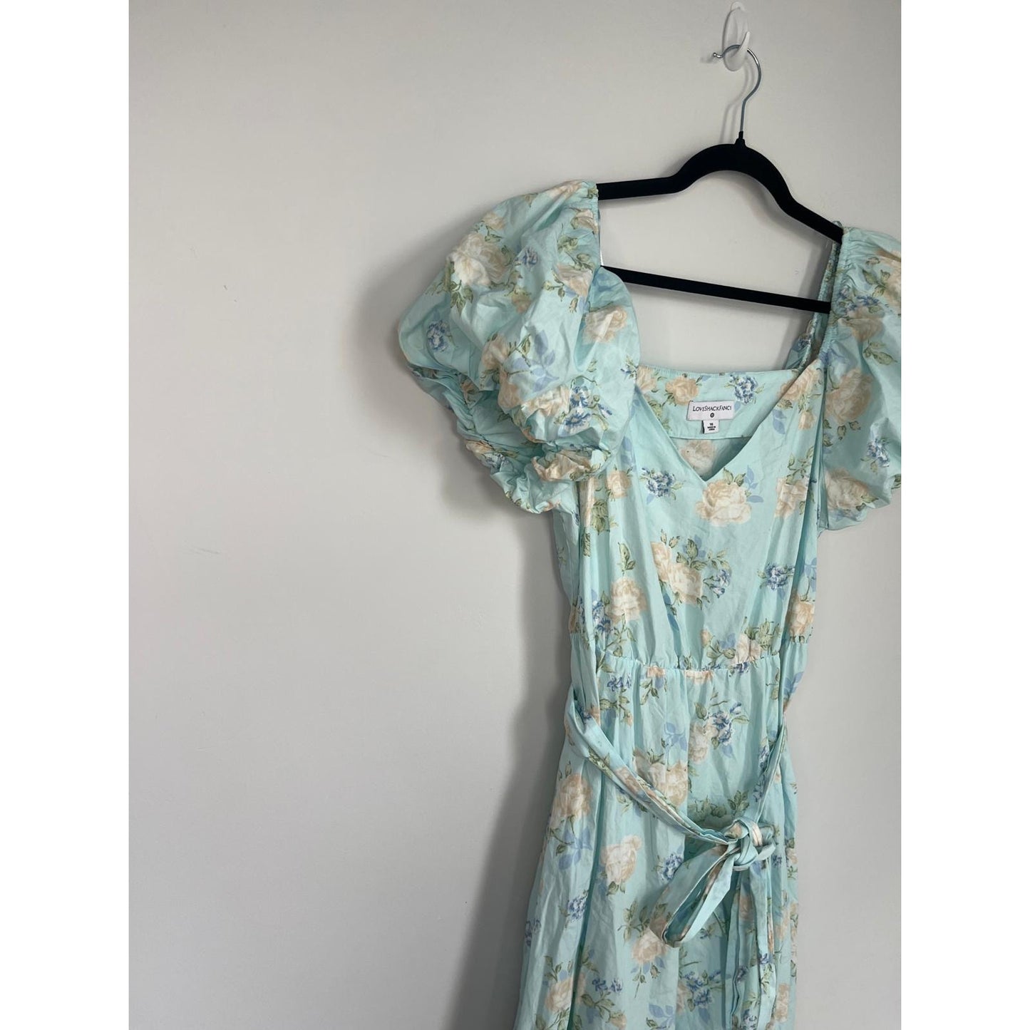 LoveShackFancy x Target Floral Midi Dress Women 10 Puff Sleeve Ruffle Hem