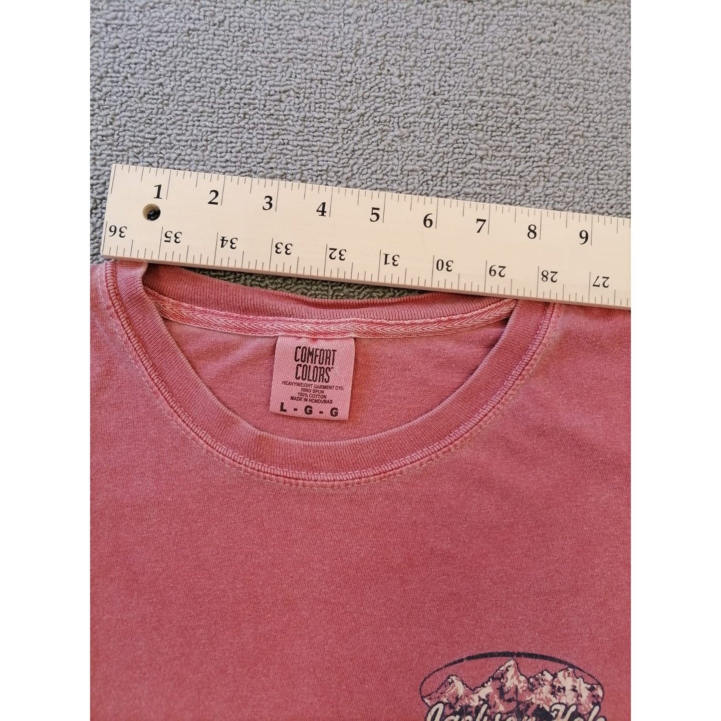 Comfort Colors Male Large Salmon Tee Jackson Hole Wyoming Graphic Casual Cotton