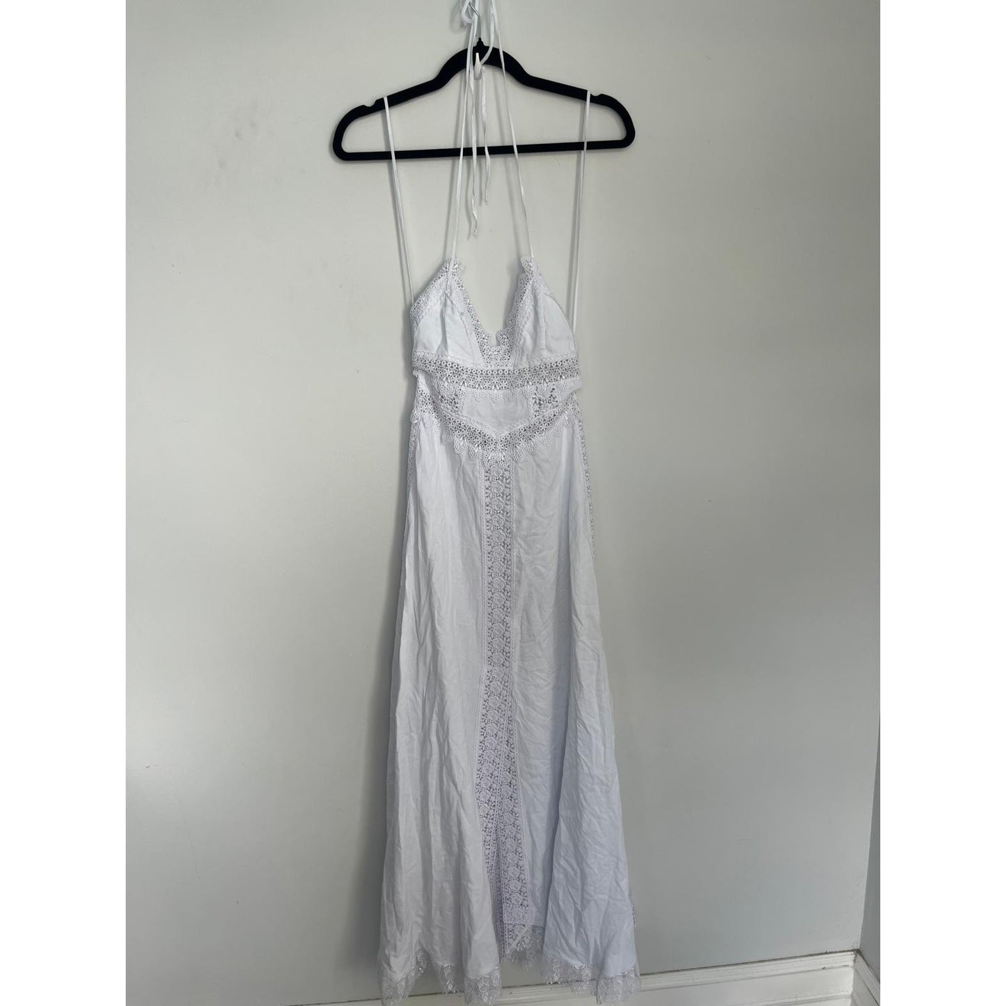 Charo Ruiz Ibiza Lace Maxi Dress Women XS White Boho Eyelet Summer Beach
