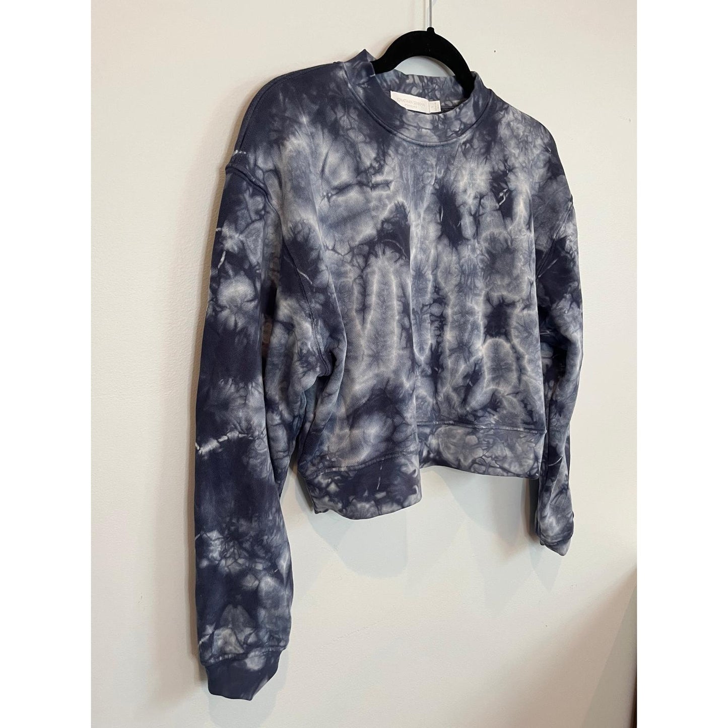 Jonathan Simkhai Standard Sweatshirt Women S Blue Tie Dye Cropped Pullover