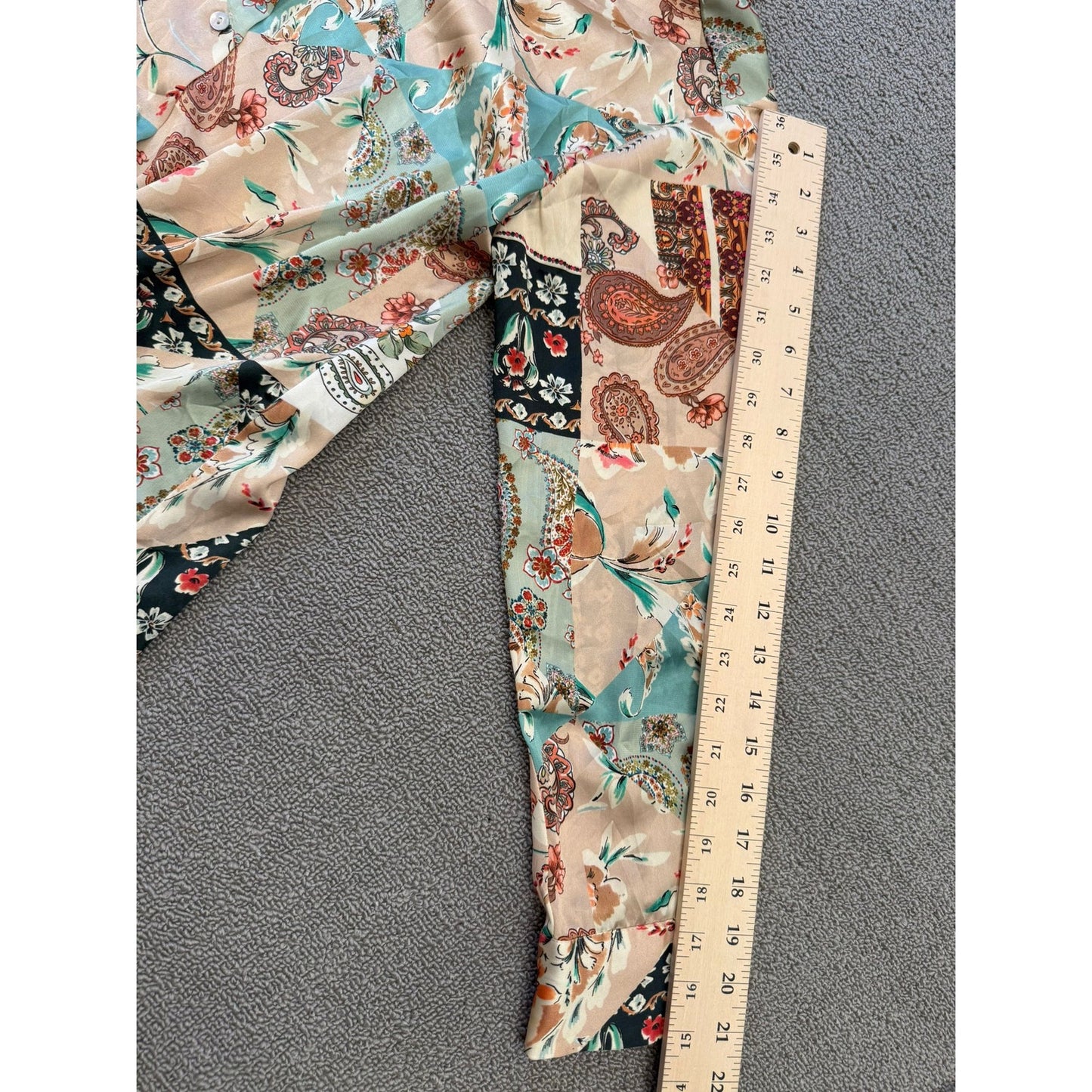 Zara Women's XS Multi-Color Long Sleeve Paisley Boho Button Shirt