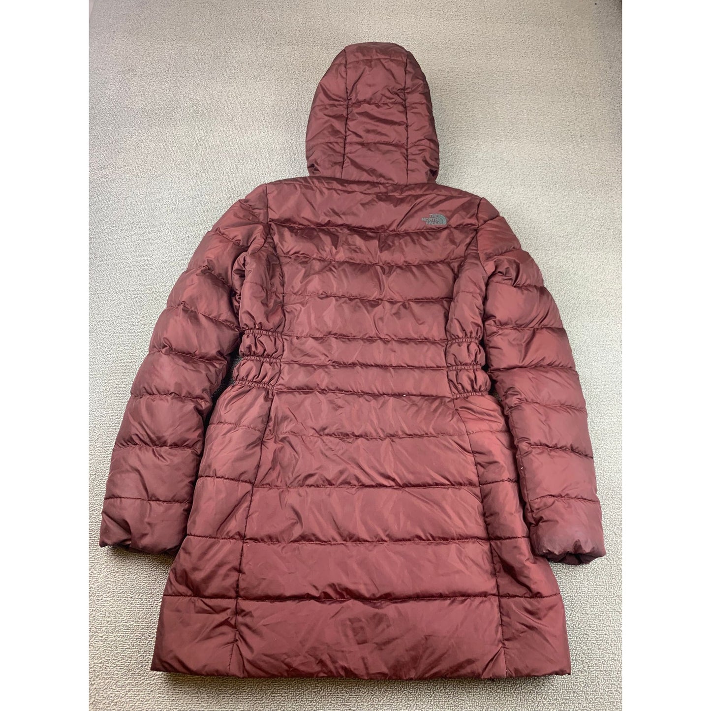 The North Face Women's Small Burgundy Red Hooded Puffer Down Jacket