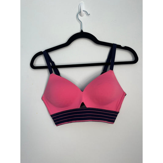 Spanx Bralette Women S Pink Navy Striped Wireless Padded Stretch Bra