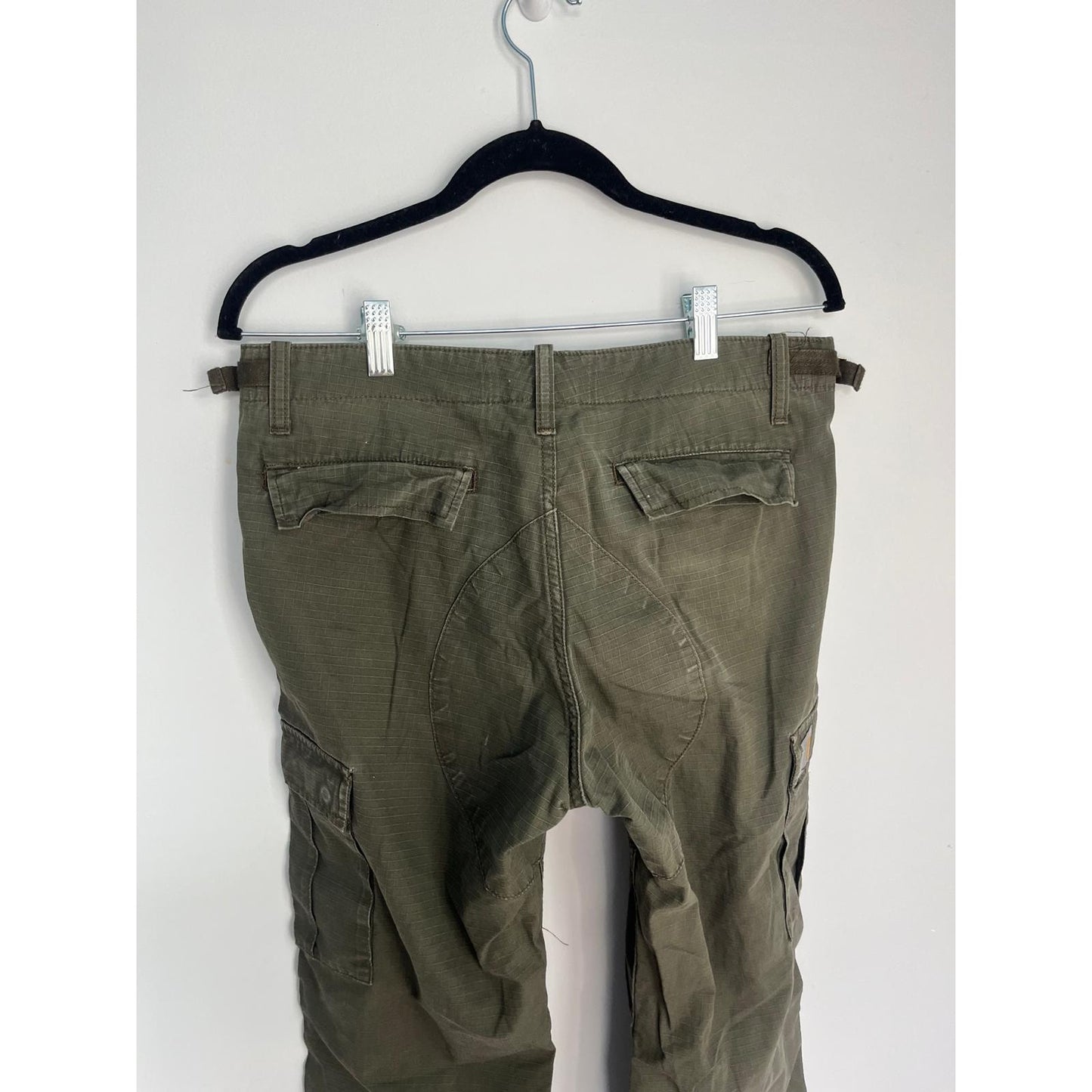 Carhartt WIP Aviation Pant Men 30x34 Olive Green Vintage Cargo Utility Tapered