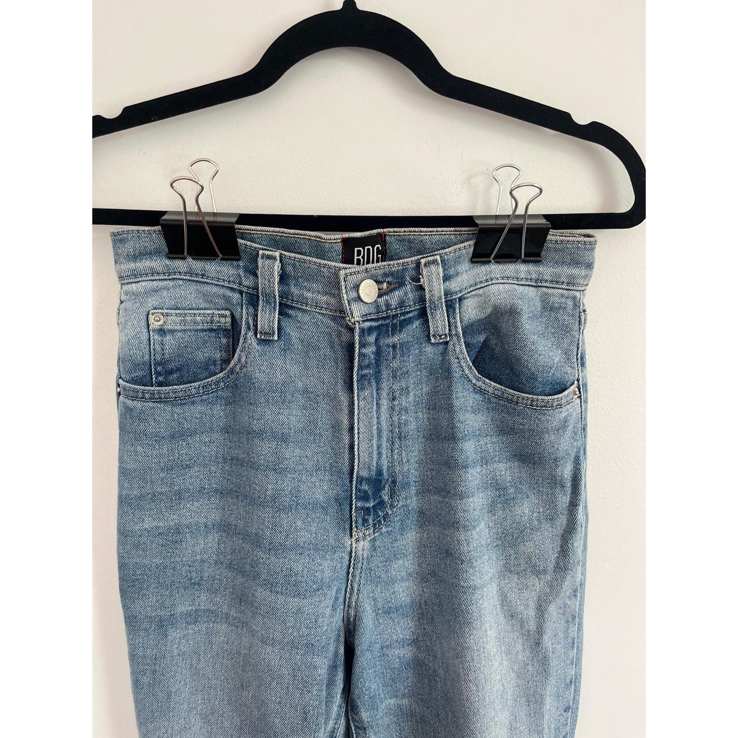 BDG Straight Leg Jeans Womens 27 Light Wash High Rise Urban Outfitters