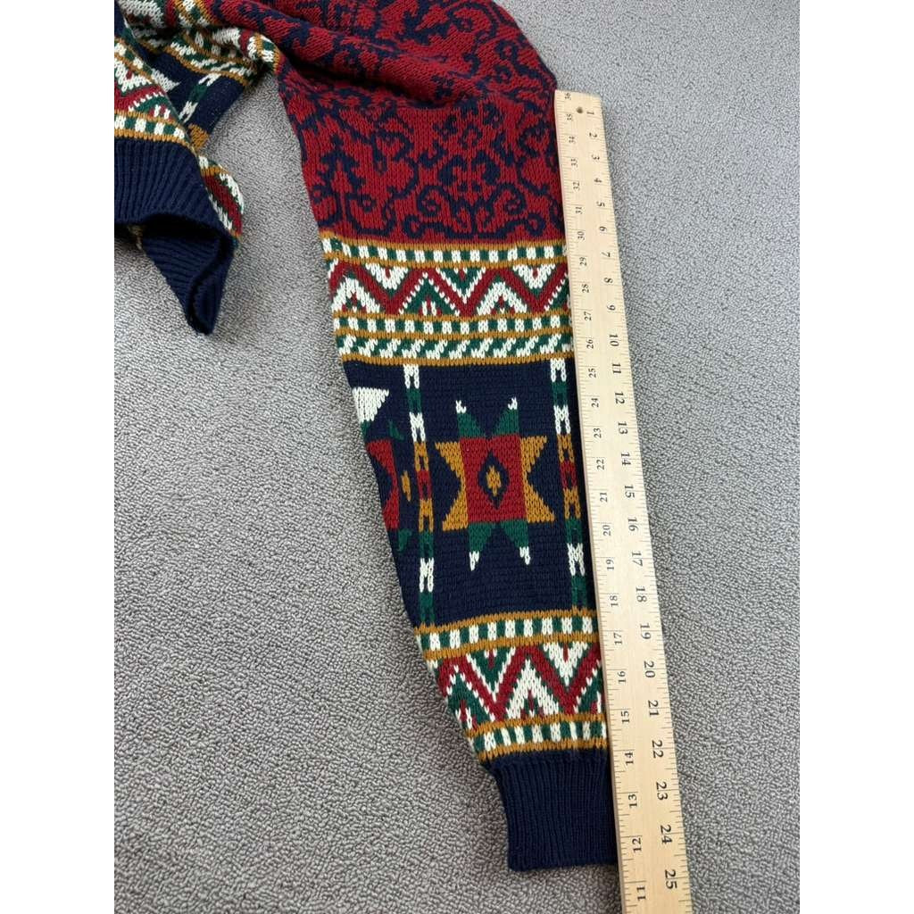 Vintage Trend Basics Men XLT Multi Geometric Aztec Korea Made Acrylic Knit