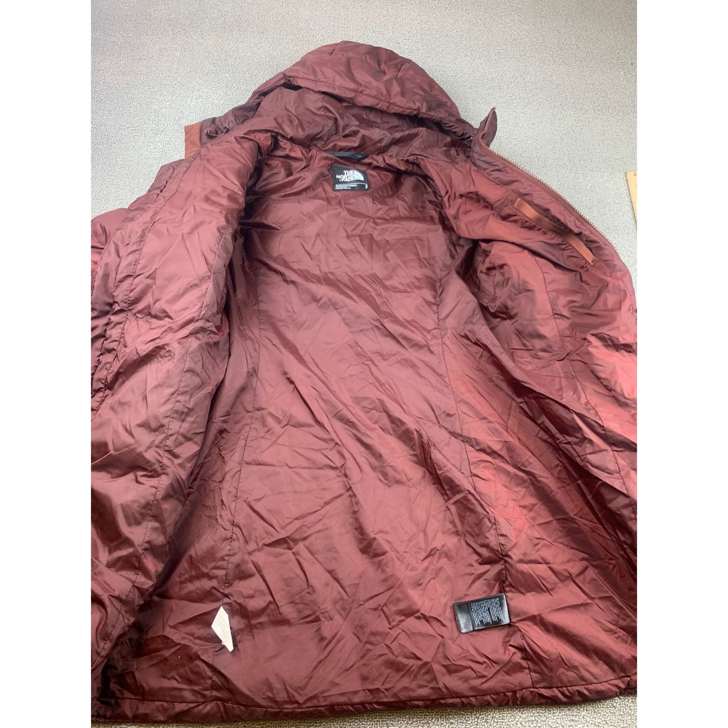 The North Face Women's Small Burgundy Red Hooded Puffer Down Jacket