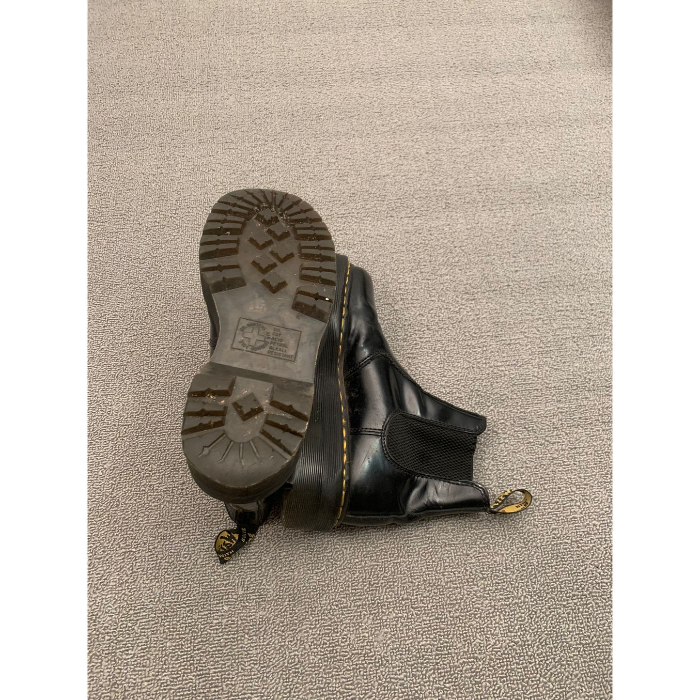 Dr Martens 2976 QUAD Platform Chelsea Boots Black Leather Size Mens 6 Women’s 7