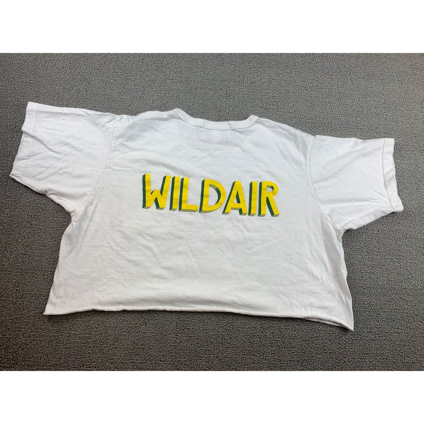 Left Field Woman Medium Sportswear Wild Air Crop Top Shirt White Pocket Tee