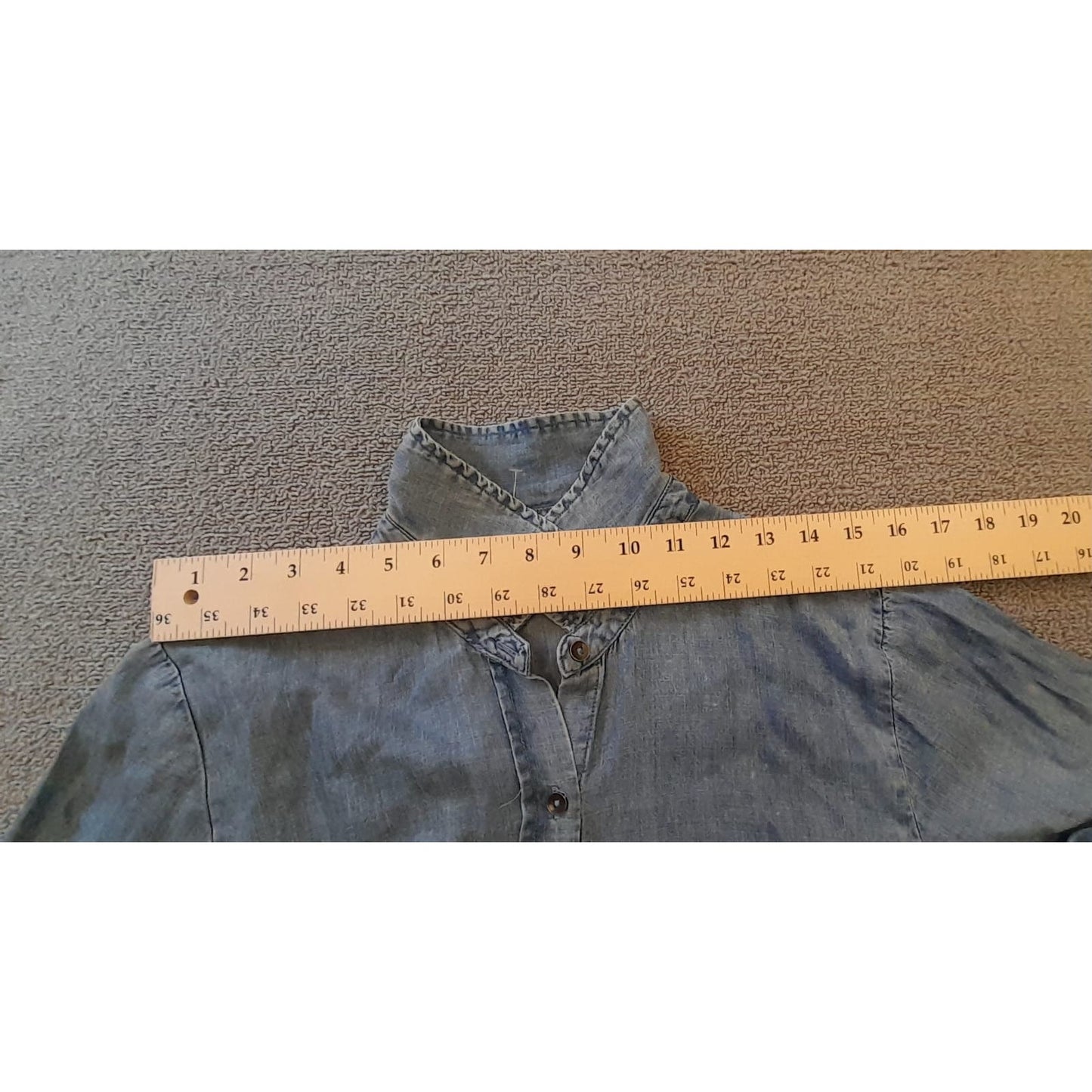 Splendid Collection Womens Small Denim Long Sleeve Polo Shirt
