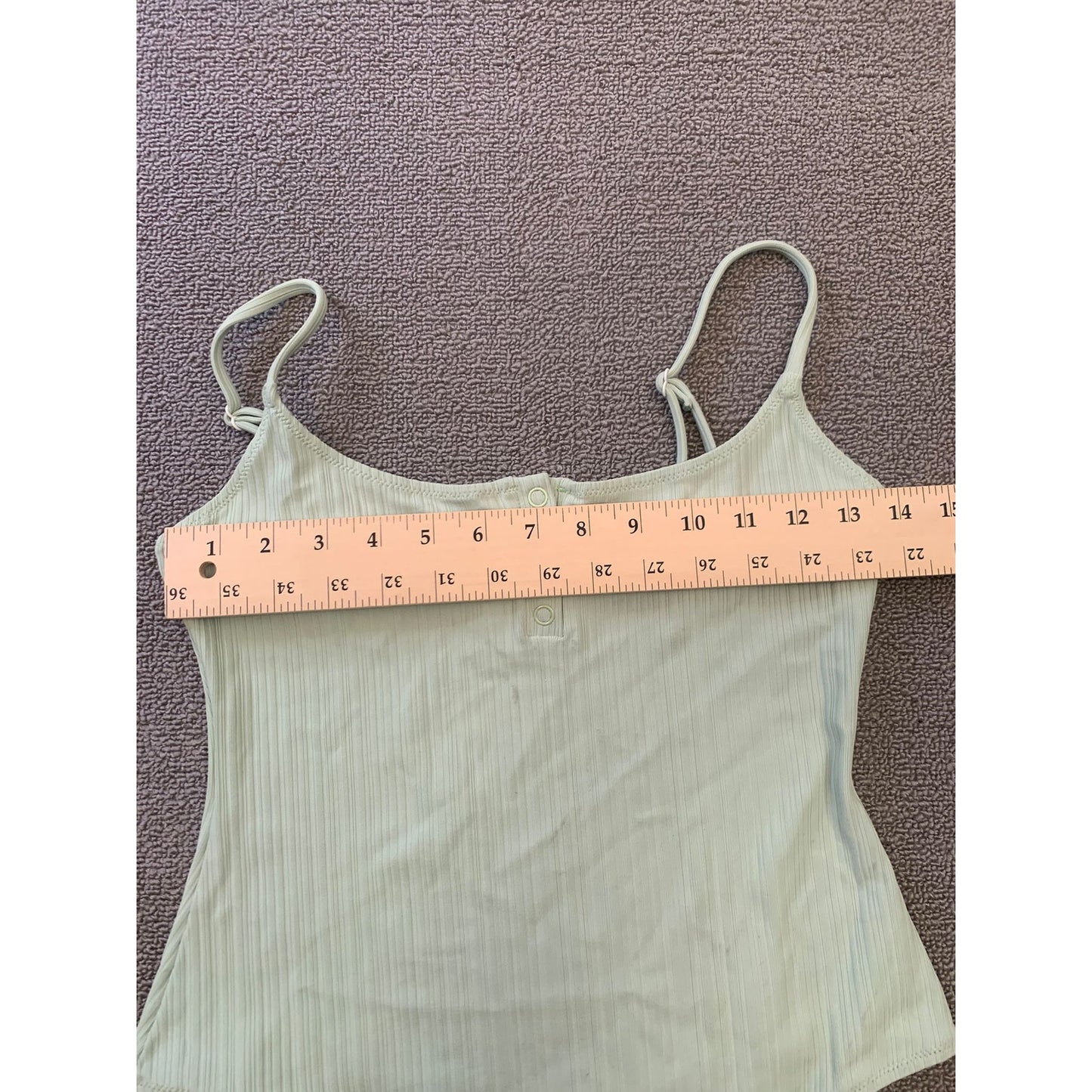 Onia Women Small Ribbed Green Bodysuit Light Weight Minimalist