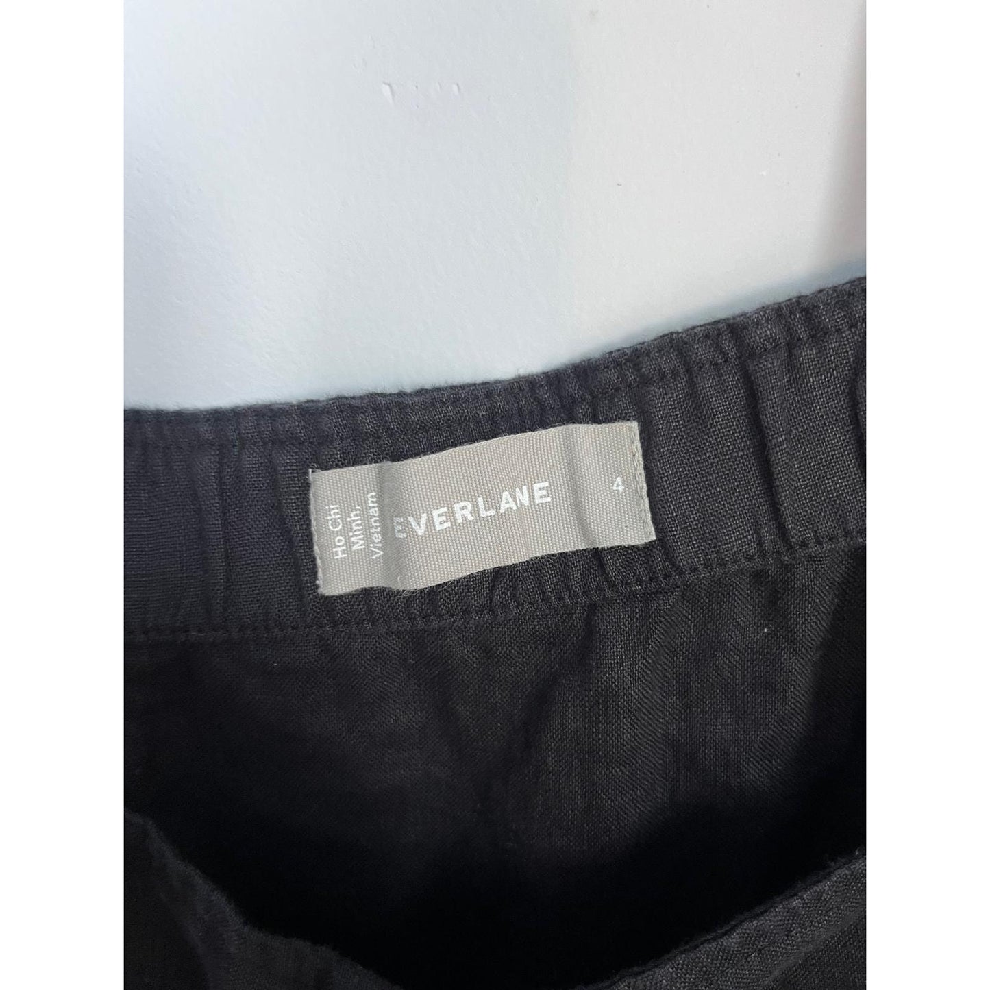 Everlane Linen Overalls Women 4 Black Wide Leg Jumpsuit