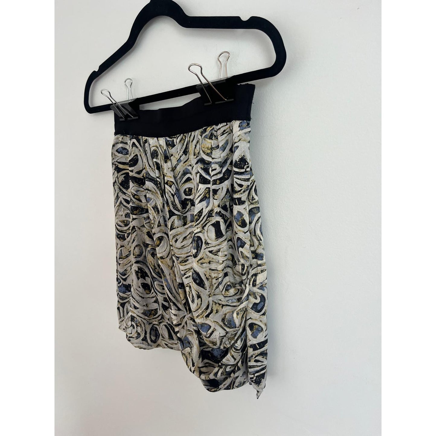 Catherine Malandrino Mini Skirt Womens 2 Draped Abstract Print High Waist