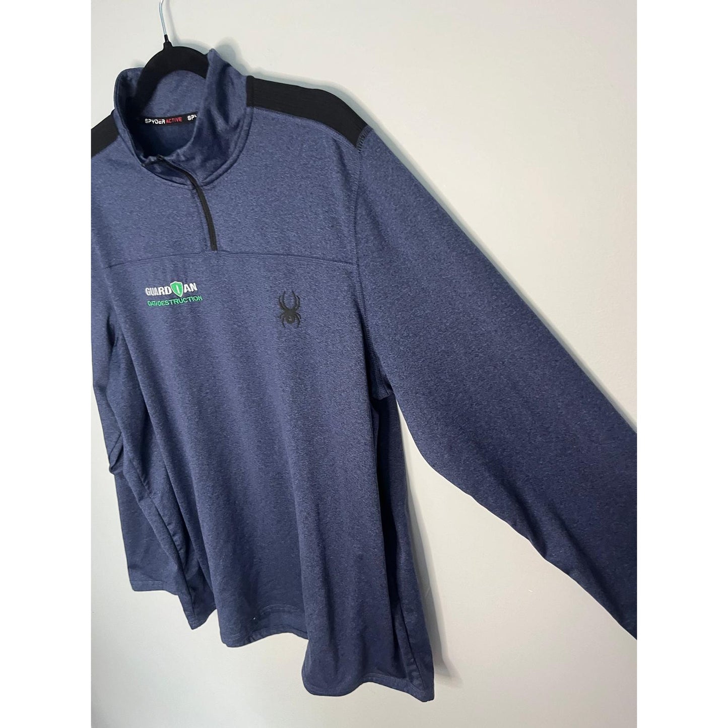 Spyder Active Quarter Zip Pullover Men XL Blue Stretch Performance Top