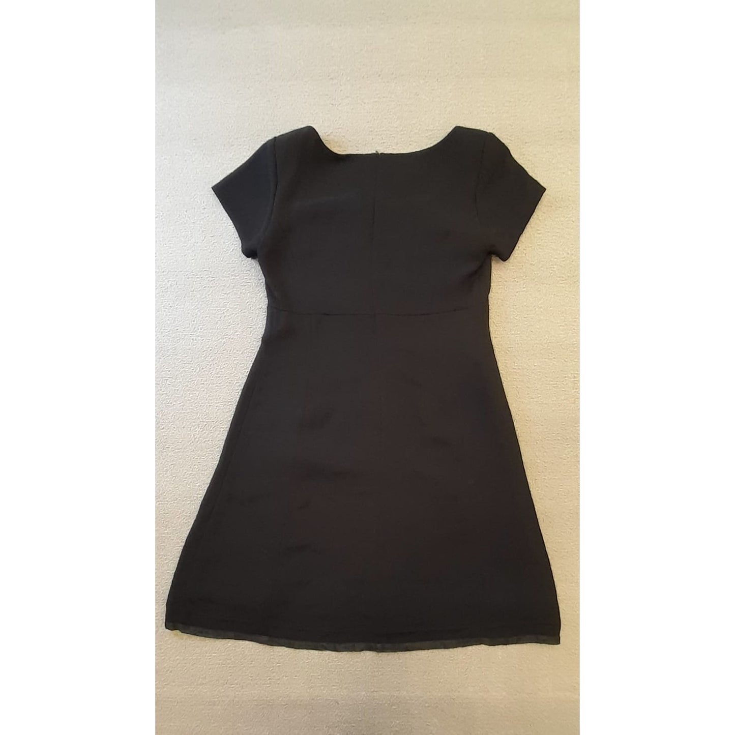Jones New York Womens Size 10 Black Square Neck Short Sleeve Dress