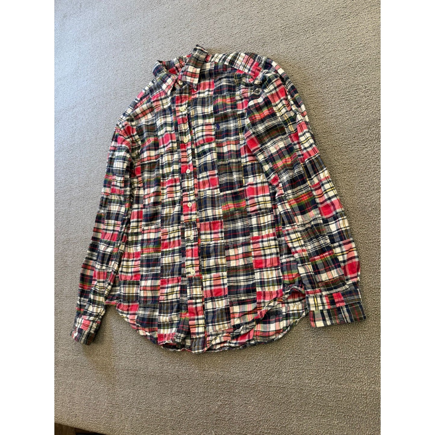 Ralph Lauren Men Medium Classic Fit Plaid Button Down Shirt Patchwork