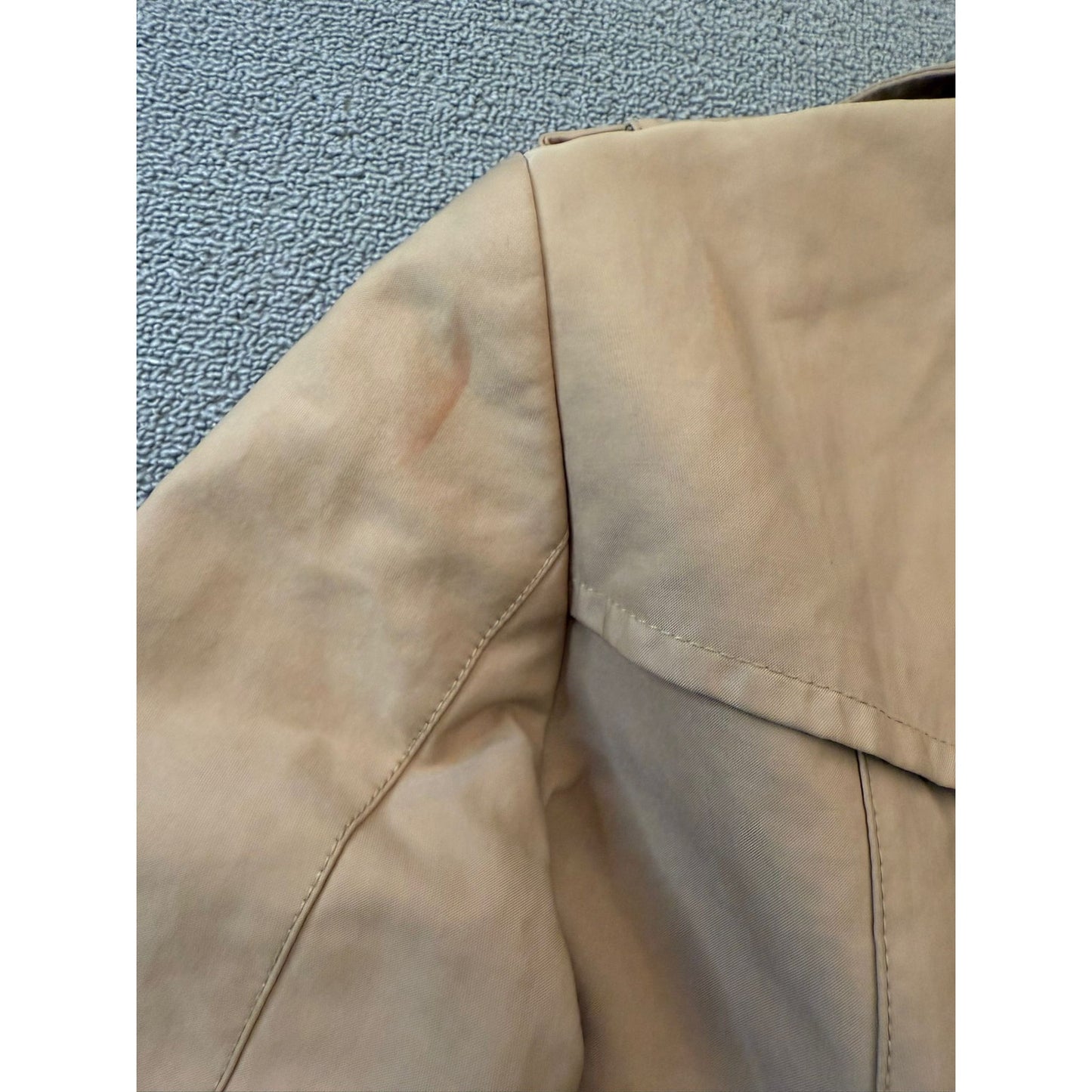 ZARA BASIC Women's Medium Beige Double-Breasted Trench Coat