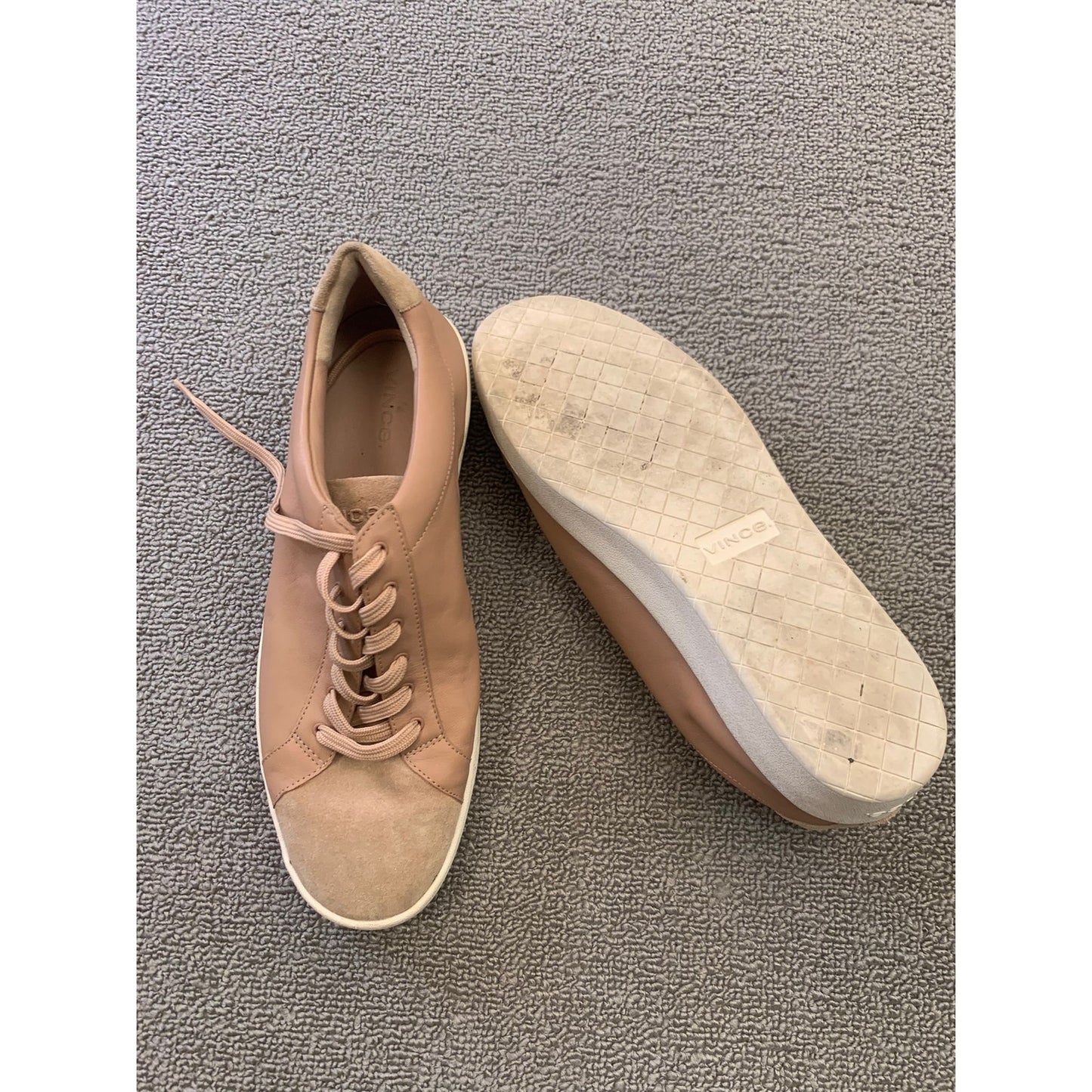 VINCE Women 7 Janna Suede Leather Low Top Lace Up Sneaker