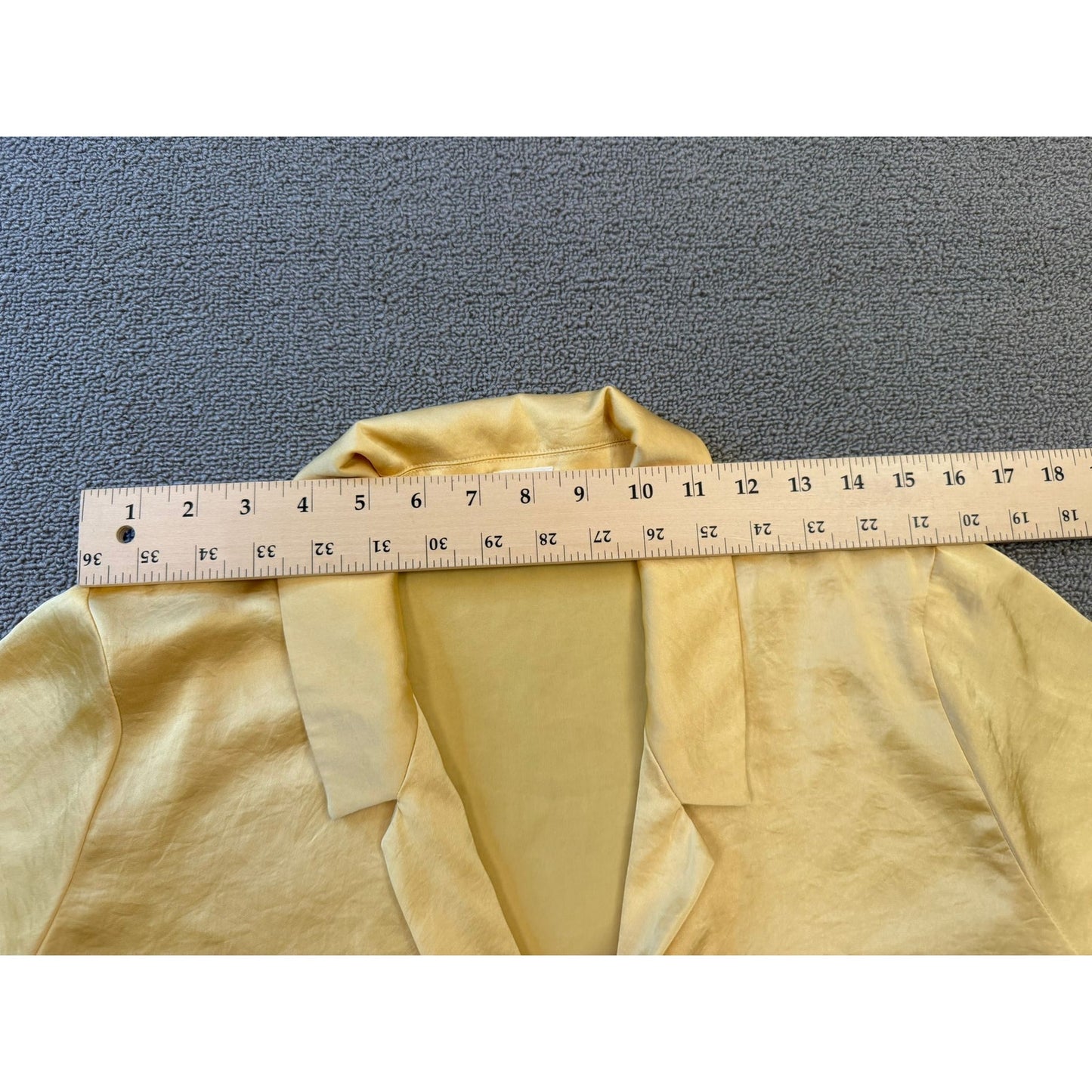 WILFRED Women's XL Yellow Tie-Front Satin Blouse with Long Sleeves and Button-Up Top